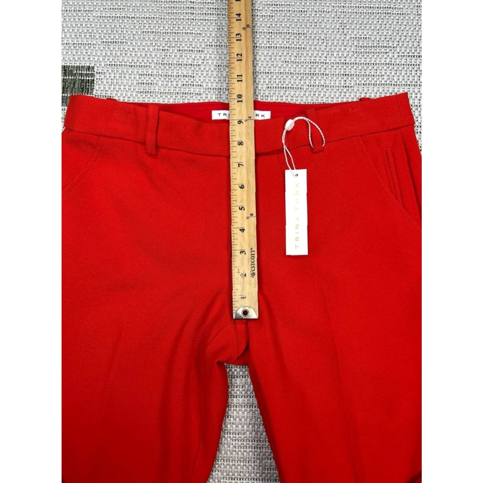 Trina Turk Trina Turk Dress Pants Womens 6 Red Stretch Mid Rise Skinny Leg Business New Dress Pants Slim Modern Casual Size 24" / US 00 / IT 34 - 4 Thumbnail
