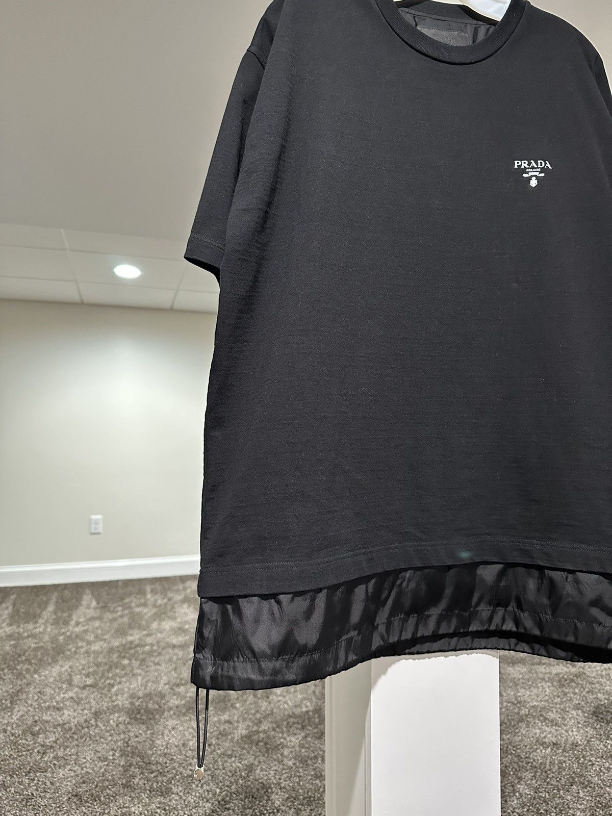 Prada Prada Jersey & Re-Nylon Logo Black T-Shirt Size US XL / EU 56 / 4 - 3 Thumbnail