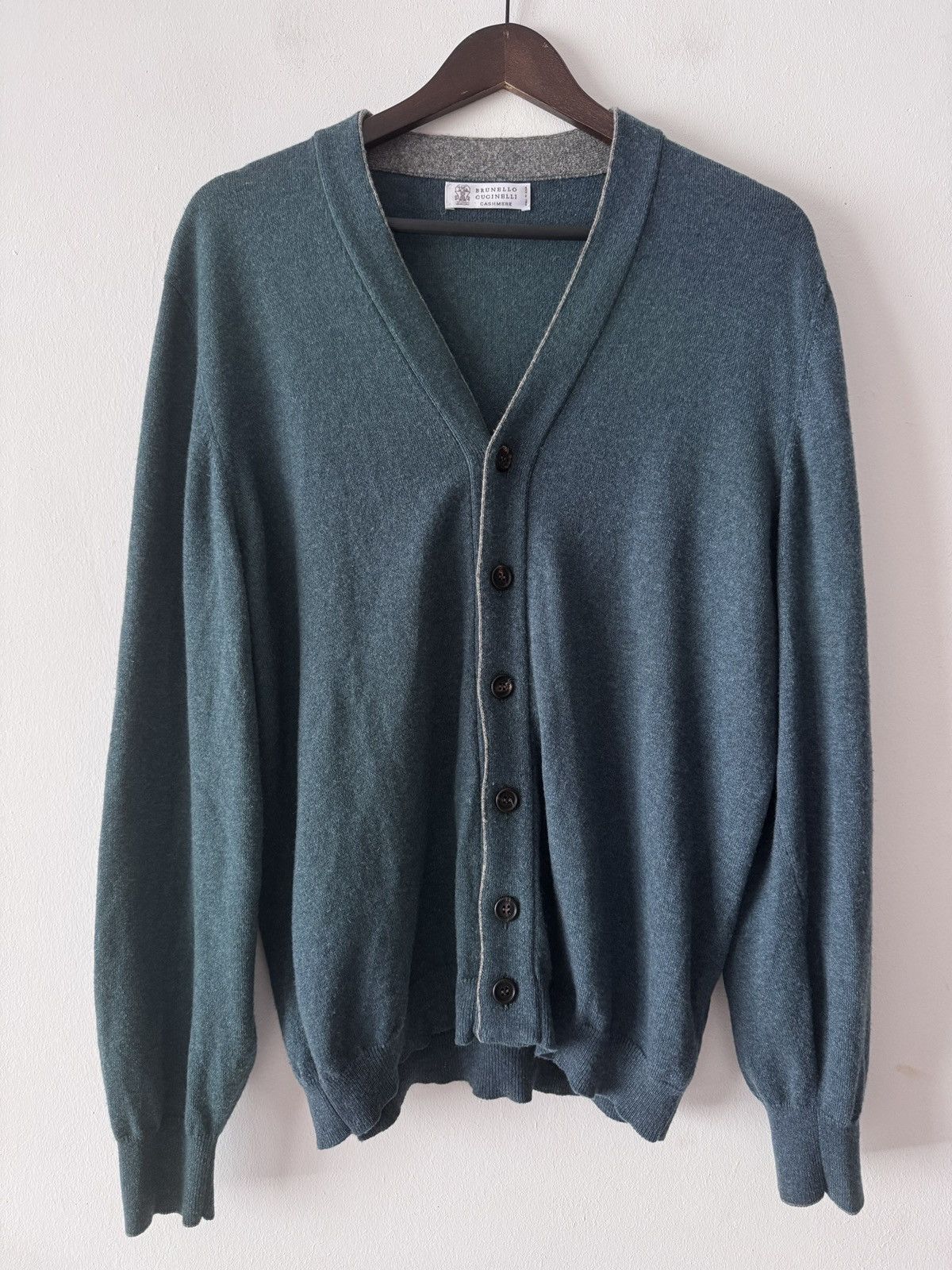 Brunello Cucinelli 🔥🔥 Brunello Cucinelli Green Cashmere Cardigan Size US L / EU 52-54 / 3 - 1 Thumbnail