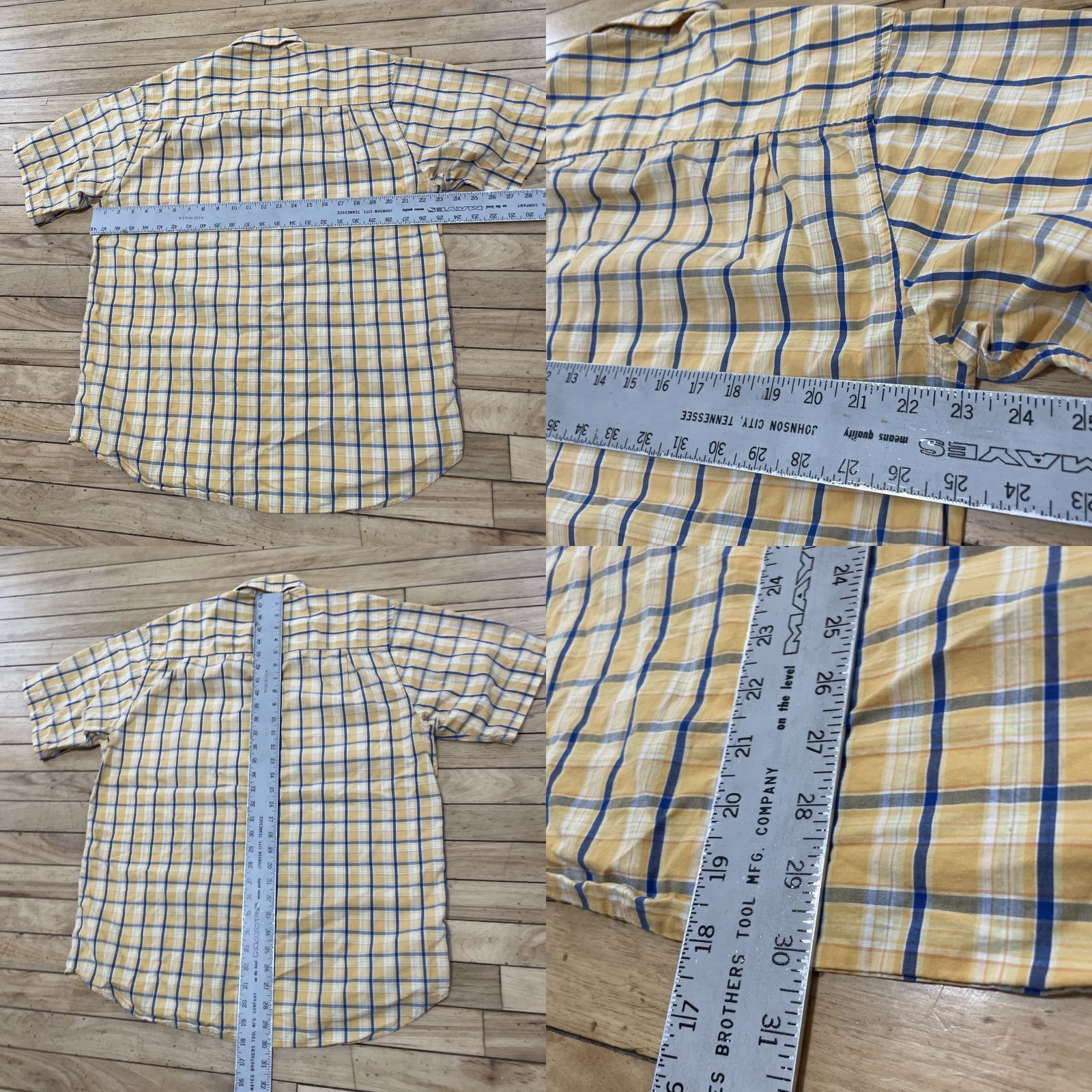 Timberland TIMBERLAND Button-Up Shirt Men L Yellow Blue Plaid Hip Hop Light Collared Shirt Size US L / EU 52-54 / 3 - 8 Thumbnail