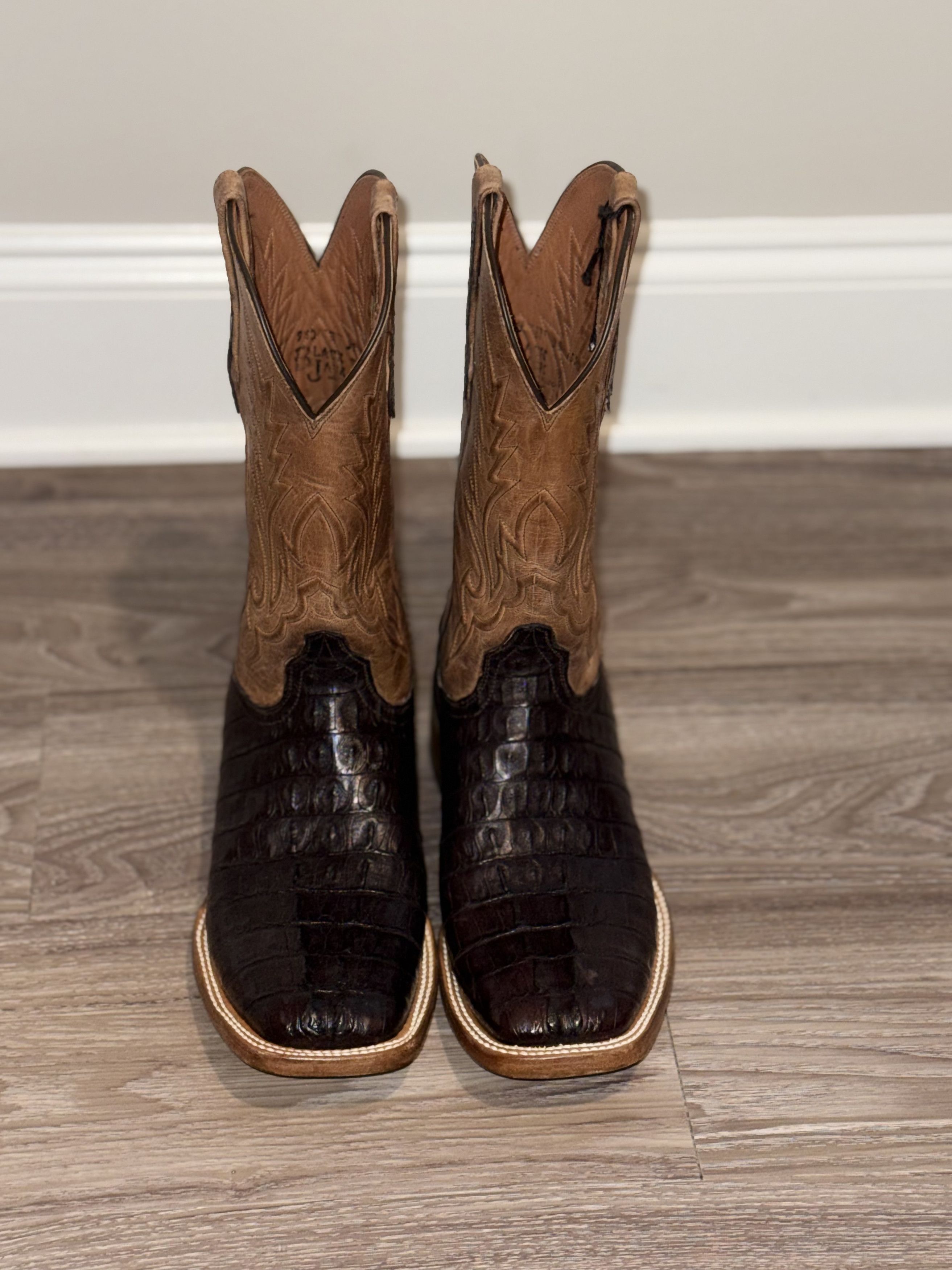 Blackjack Black Jack Chocolate Gator and Tan Goat Maddog Square Exotic Size US 9.5 / EU 42-43 - 3 Thumbnail