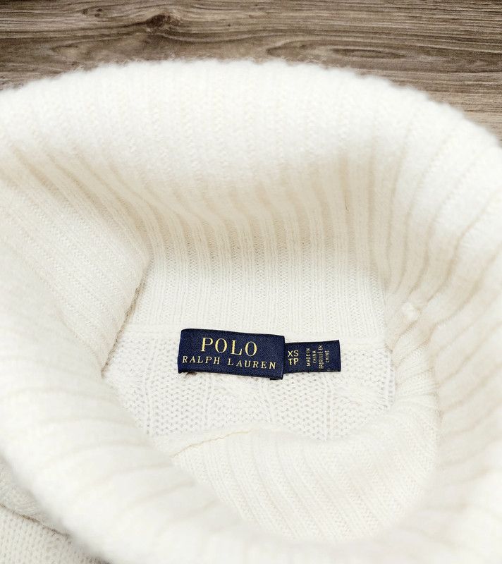 Polo Ralph Lauren 90% wool 10% cashmere sweater turtleneck jumper ecru Size US XS / EU 42 / 0 - 3 Thumbnail