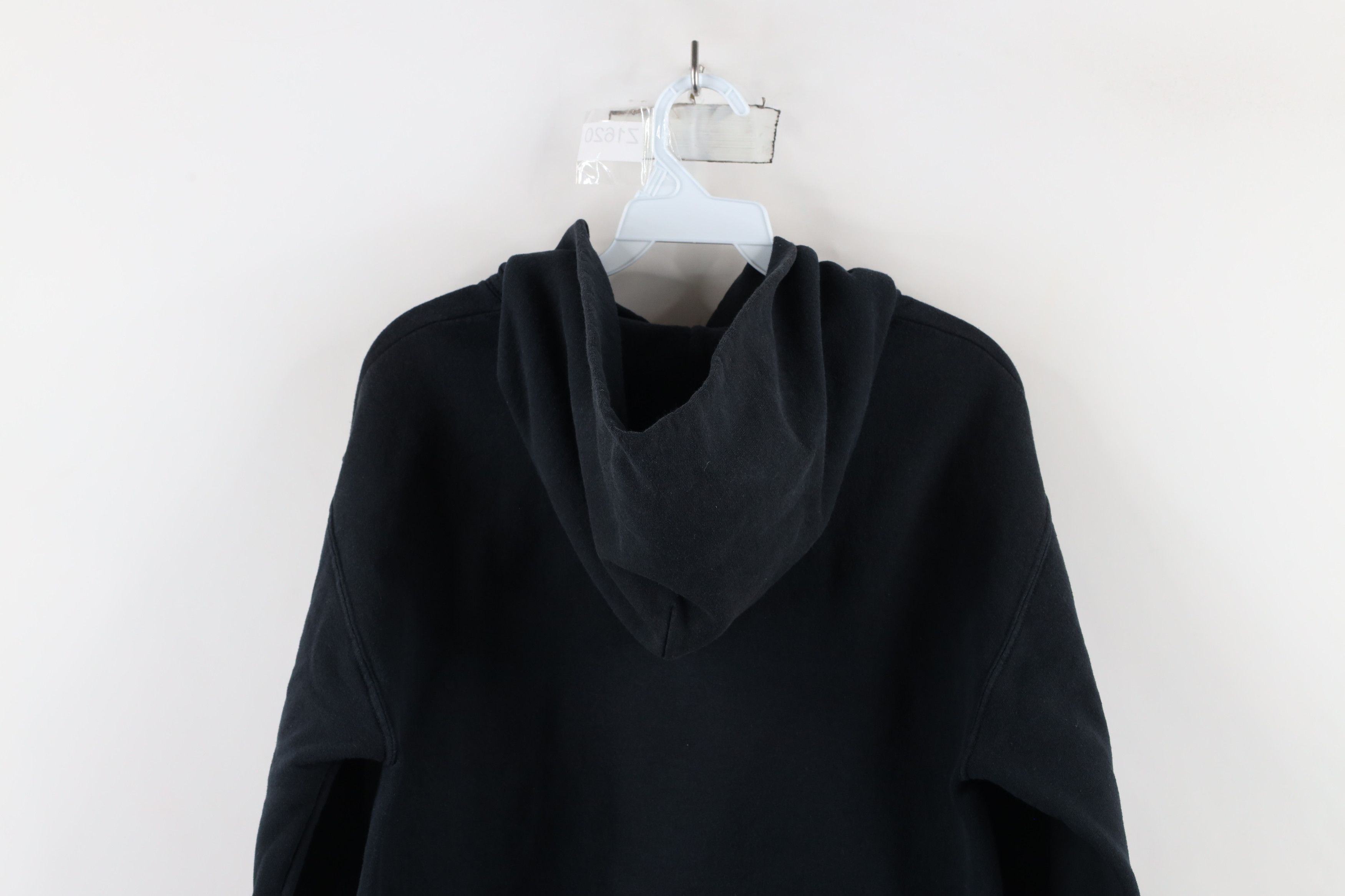 Vintage Vintage 90s Streetwear Faded Blank Hoodie Sweatshirt Black Size US S / EU 44-46 / 1 - 12 Thumbnail