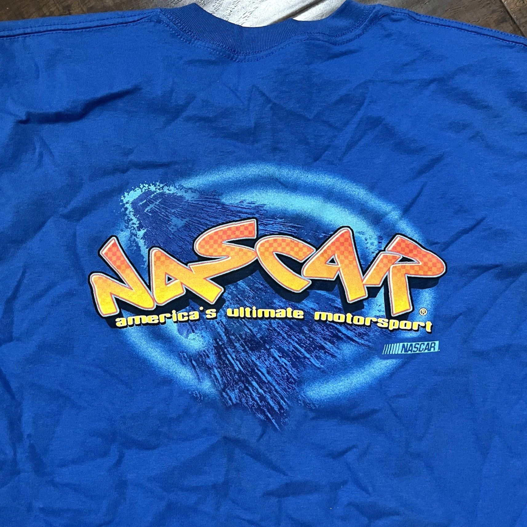 NASCAR VINTAGE NASCAR Racing Mens Blue T-Shirt L 90s Dale Earnhardt Gordon Rusty Mens Shirts Size US L / EU 52-54 / 3 - 2 Thumbnail