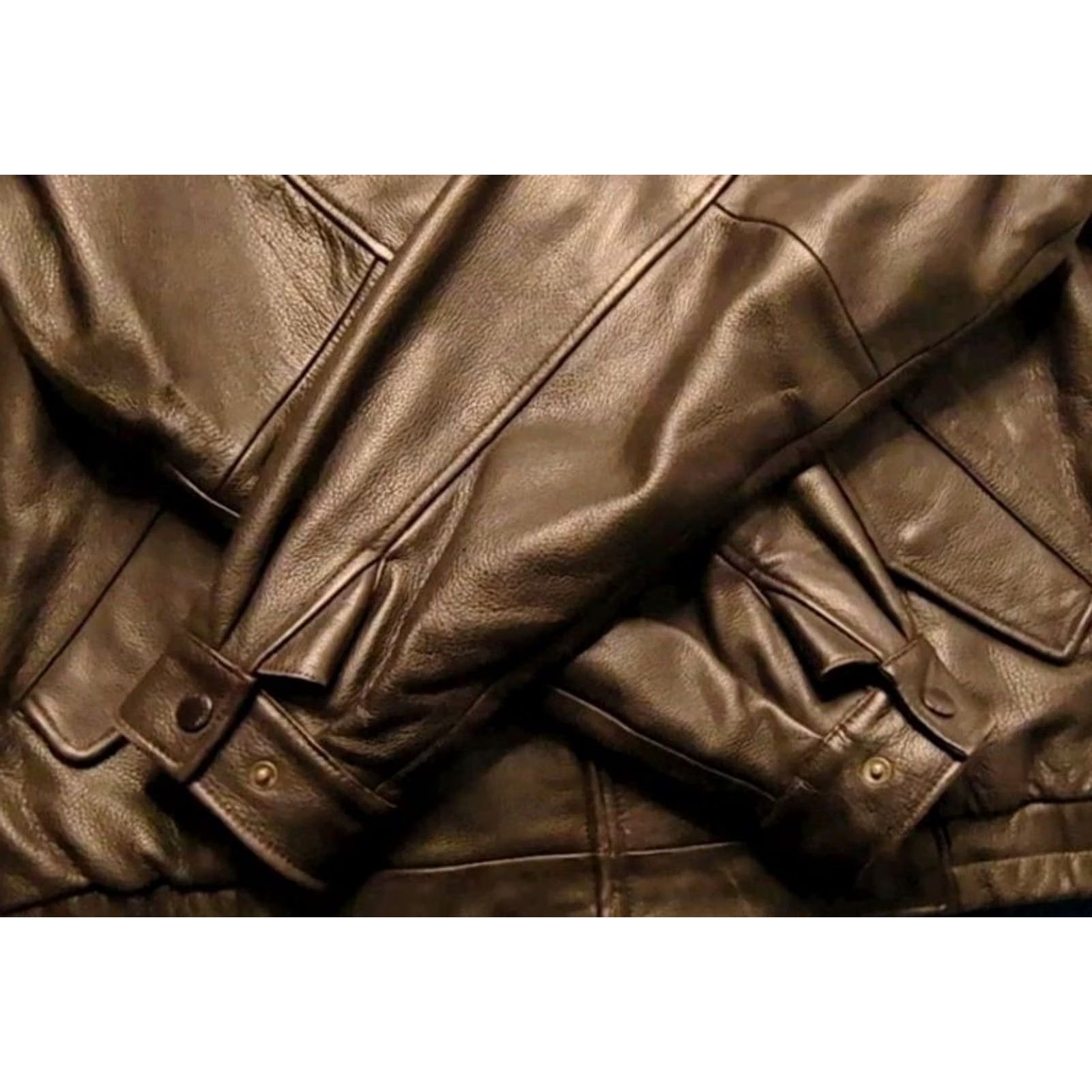 Eddie Bauer VINTAGE Eddie Bauer Leather Bomber Jacket Motorcycle Biker Zip Lined XL Tall Mens Size US XL / EU 56 / 4 - 2 Thumbnail