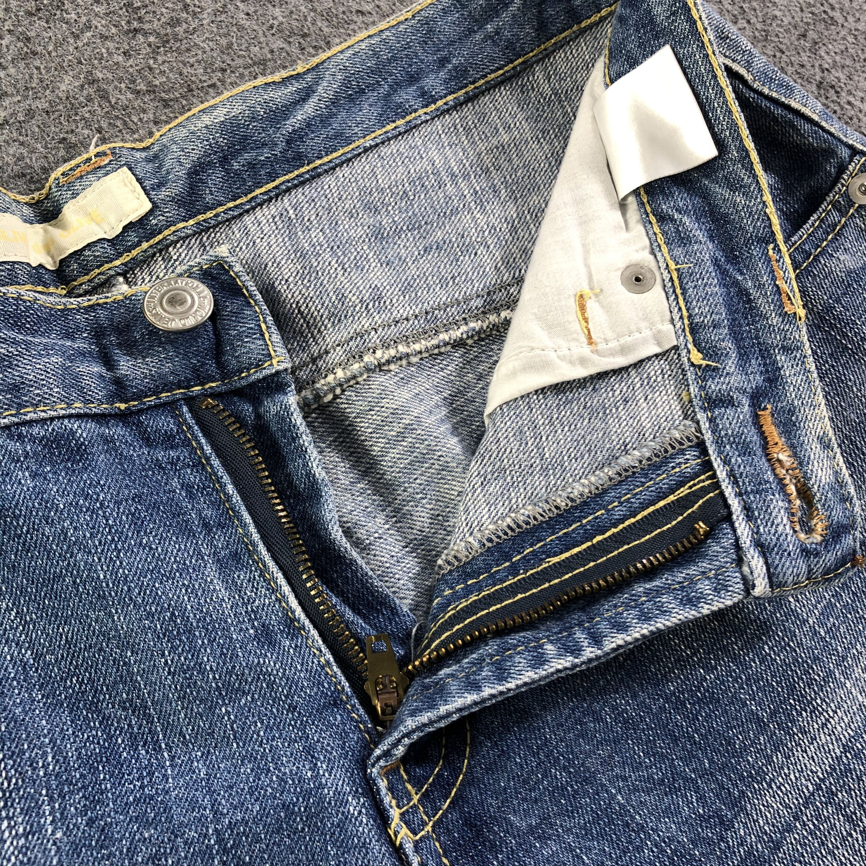 Japanese Brand Olive Des Olive Selvedge Jeans Medium Wash Denim -J2838 Size US 33 - 6 Thumbnail