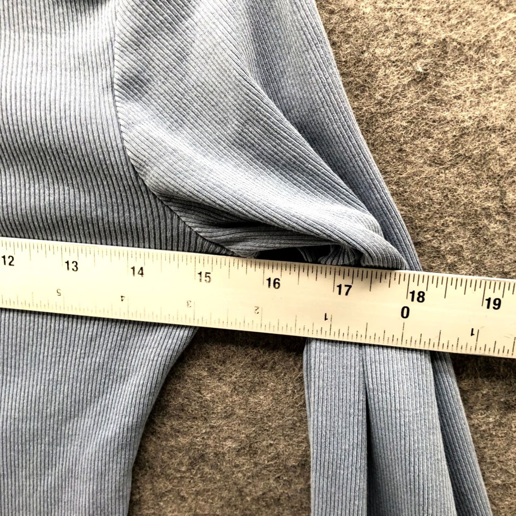 Zara Zara Ribbed Long Sleeve T-Shirt Womens S Blue Crewneck Sunwashed Faded Mineral Cotton Blend Knit Size S / US 4 / IT 40 - 7 Thumbnail