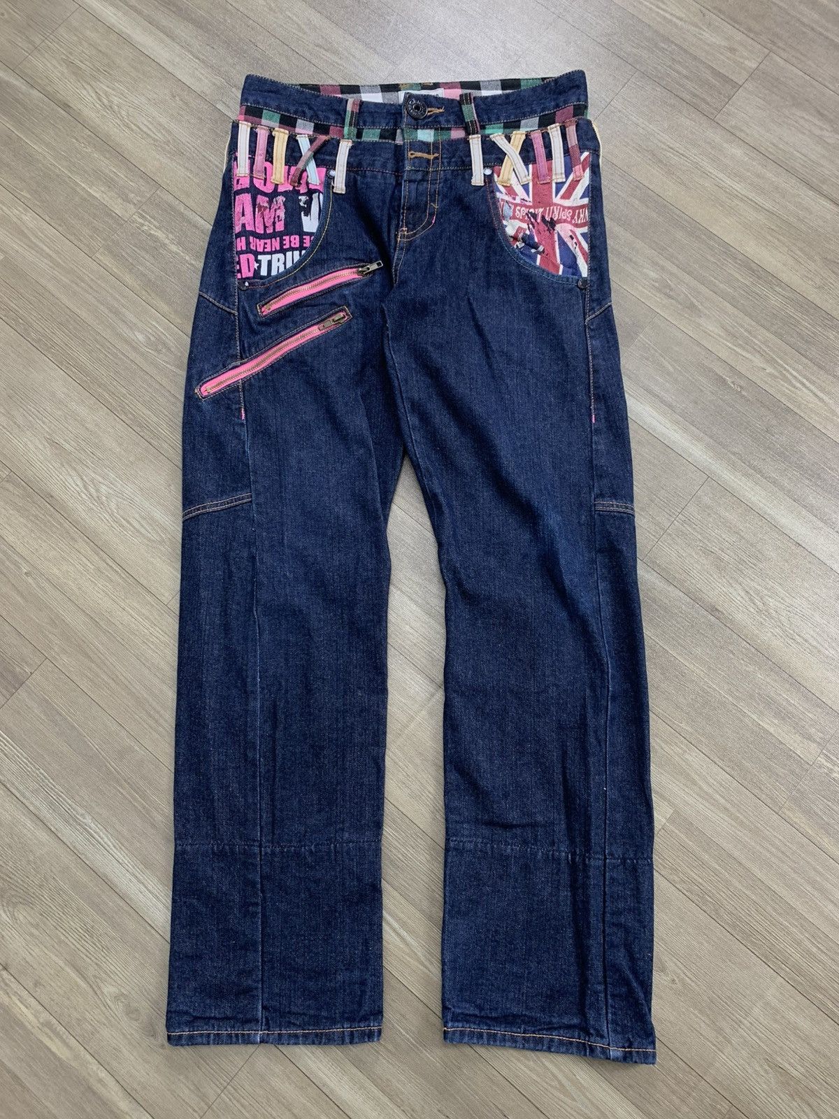 Hysteric Glamour 2000s Sorridere Double Waist Punk Plaid Lgb Style Jeans Size US 29 - 1 Thumbnail