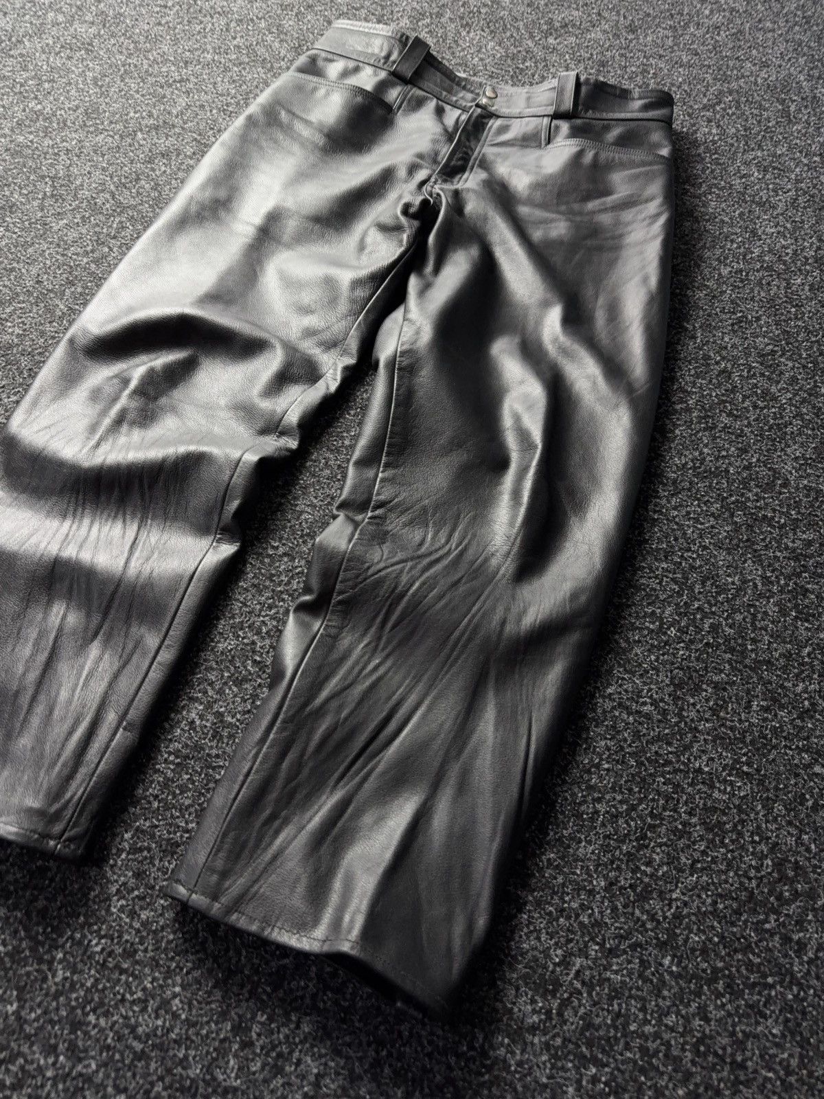 Leather Y2K Vintage Leather Pants Opium Style Alt Biker USA Rare Size US 37 - 3 Thumbnail