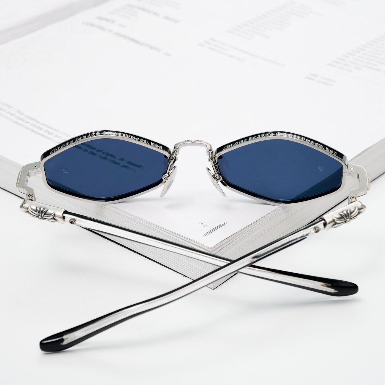 Chrome Hearts CHROME HEARTS NIP SLIP BRUSHED ALLOY/BLACK-BLACK-PLASTIC SUNGLASSES Size ONE SIZE - 7 Thumbnail