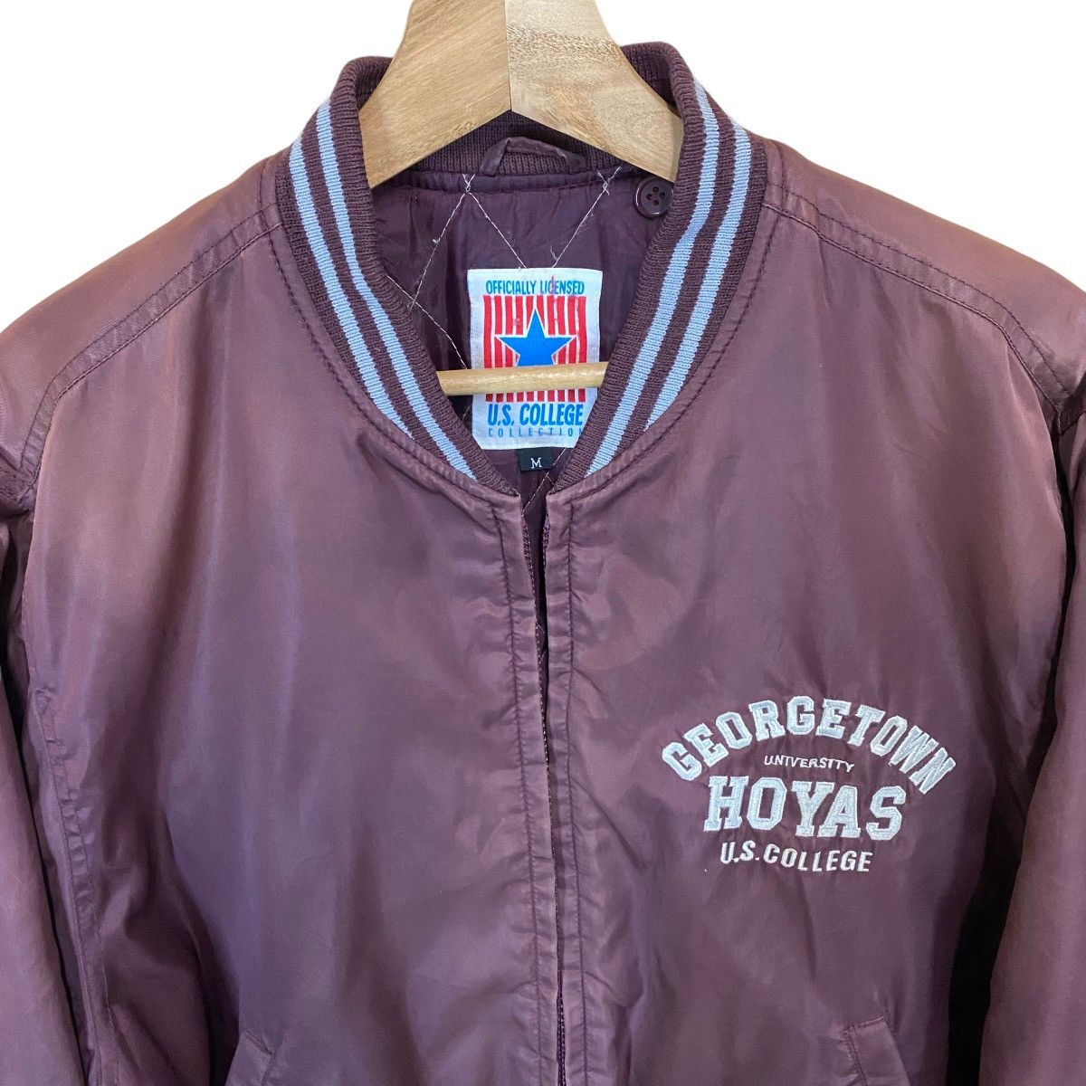 Vintage Vintage 90s University Georgetown Hoyas Bomber Jacket Size US M / EU 48-50 / 2 - 2 Thumbnail