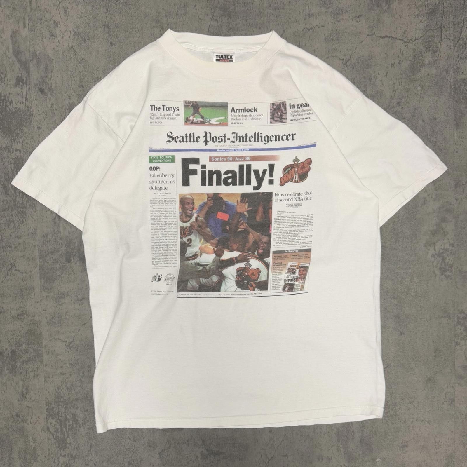 Tultex 1996 Seattle Sonics Newspaper Tee — XL — Size US XL / EU 56 / 4 - 1 Thumbnail