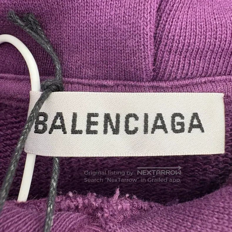 Balenciaga Balenciaga Back Logo Printed Hoodie Purple Size US S / EU 44-46 / 1 - 3 Thumbnail