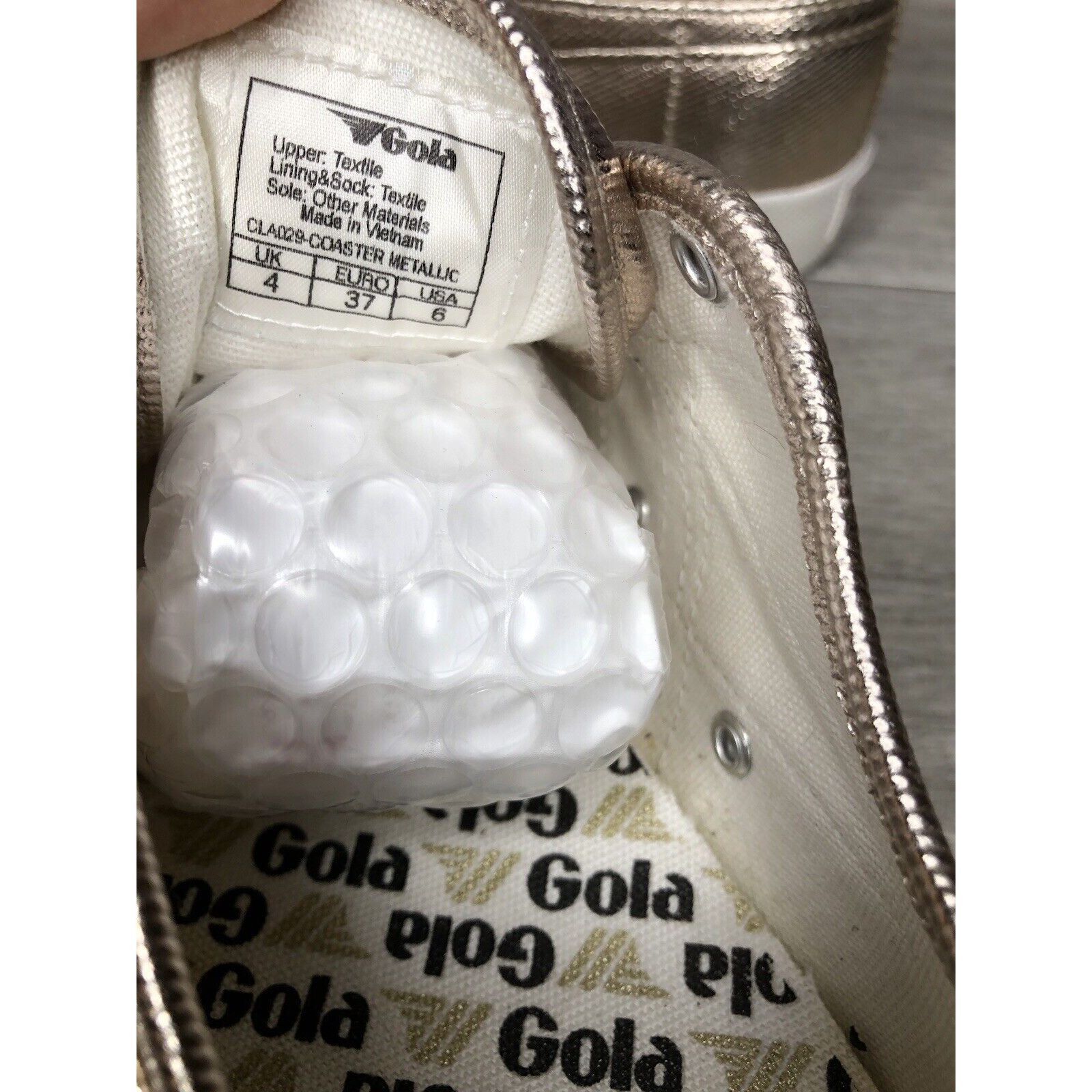 Gola Gola Coaster CLA029 Metallic Rose Gold Textile Casual Lace S Size US 6 / IT 36 - 9 Thumbnail