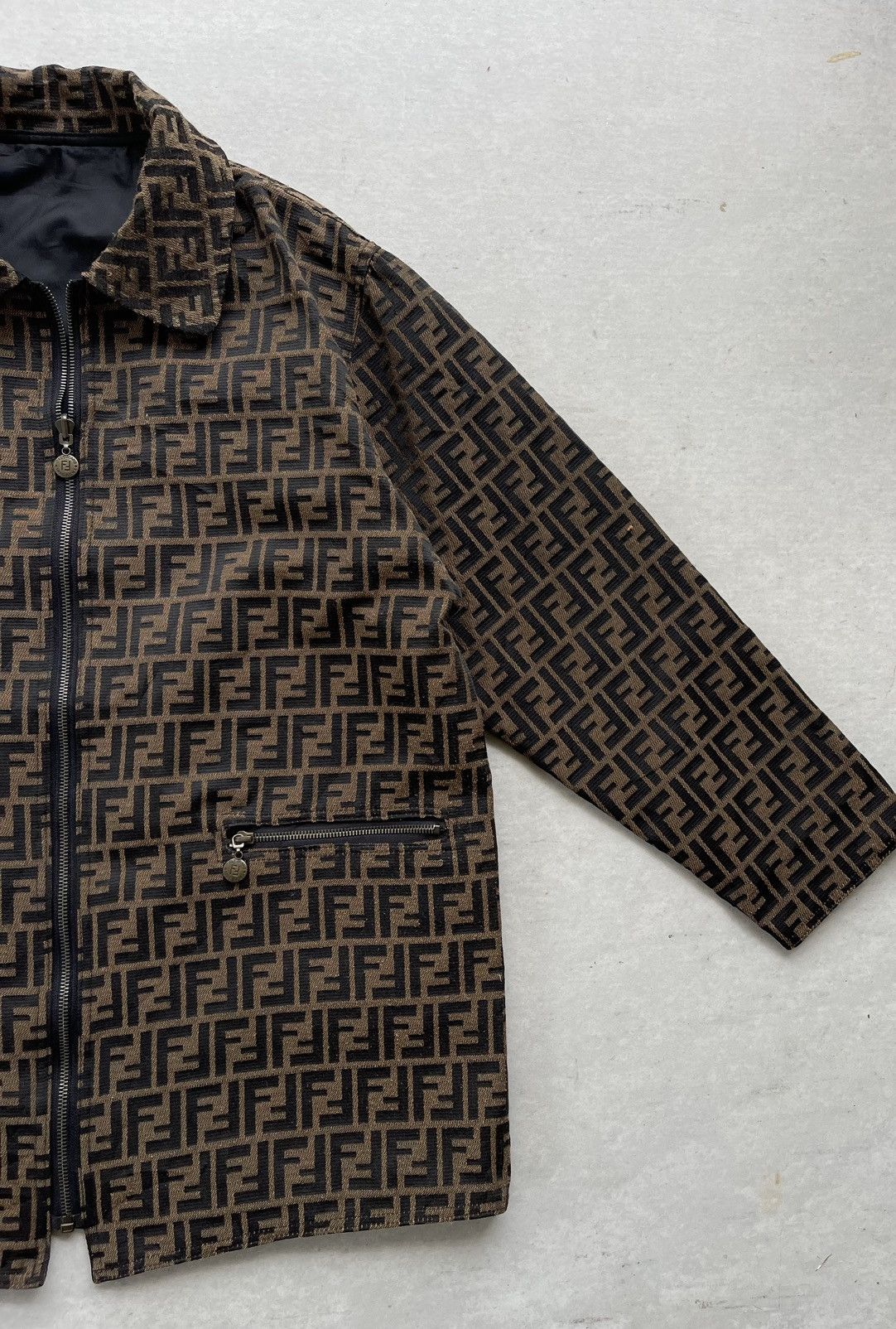 Fendi 🔥VINTAGE FENDI ROMA ZUCCA MONOGRAM PATTERN REVERSIBLE JACKET Size US L / EU 52-54 / 3 - 4 Thumbnail