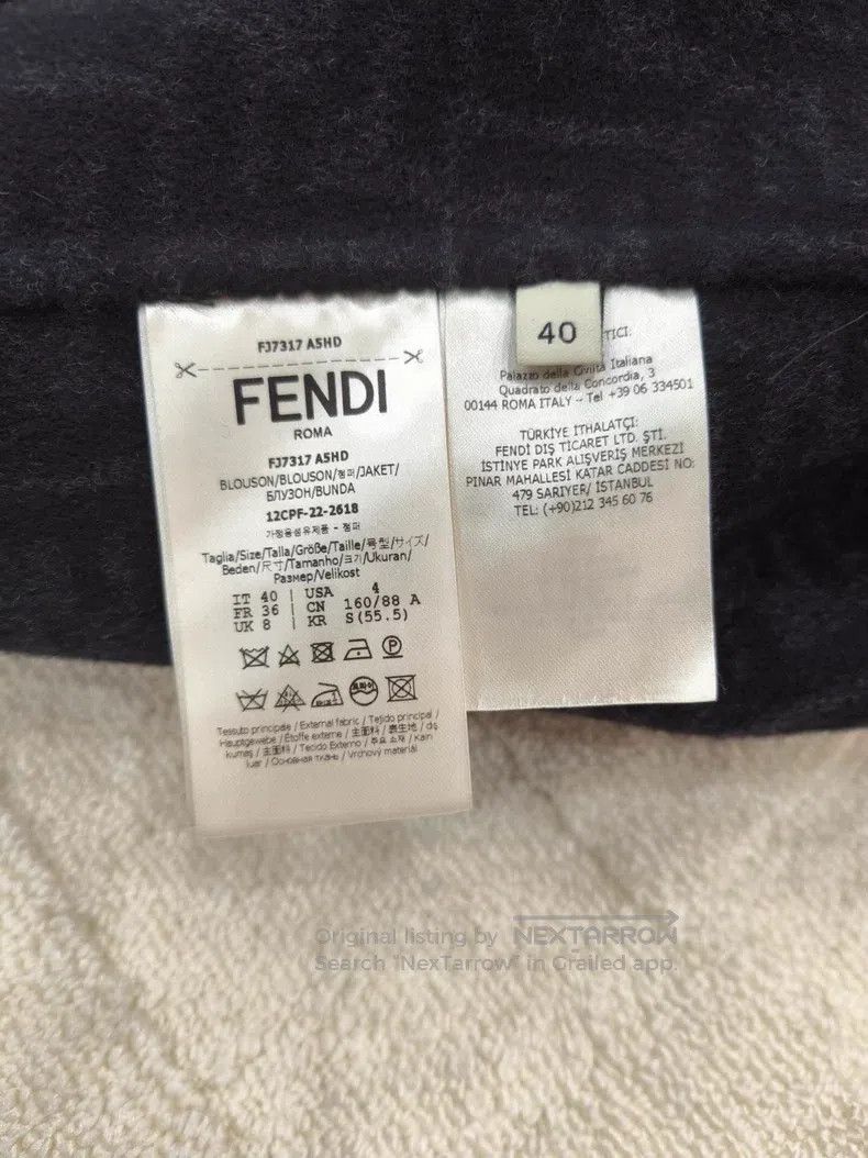 Fendi Fendi Long-sleeved shirt with wool print inside, navy blue Size XS / US 0-2 / IT 36-38 - 8 Thumbnail
