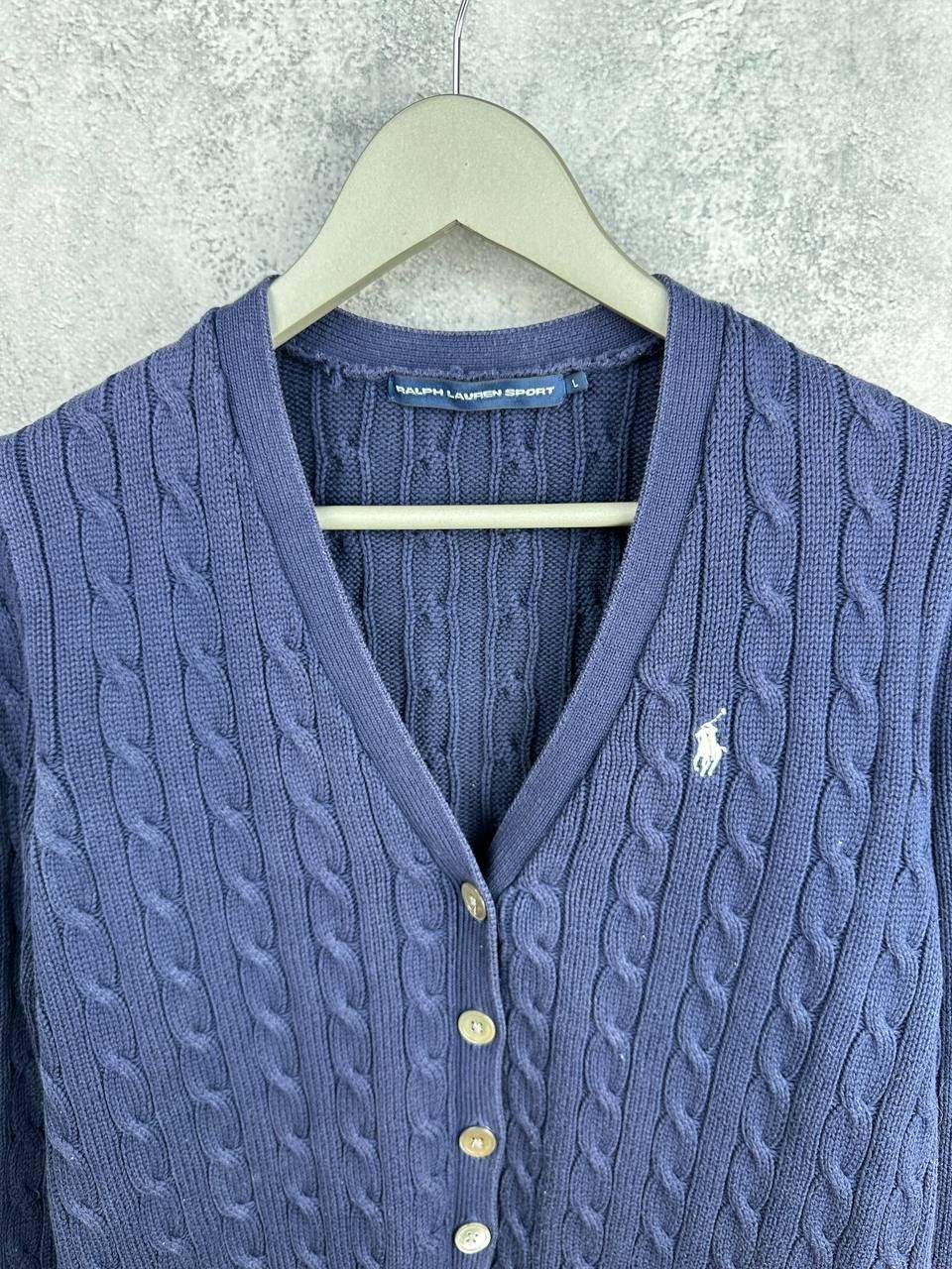 Ralph Lauren Sport Ralph Lauren Sport Vintage Cable Knit Cardigan Navy Sweater Size US L / EU 52-54 / 3 - 4 Thumbnail