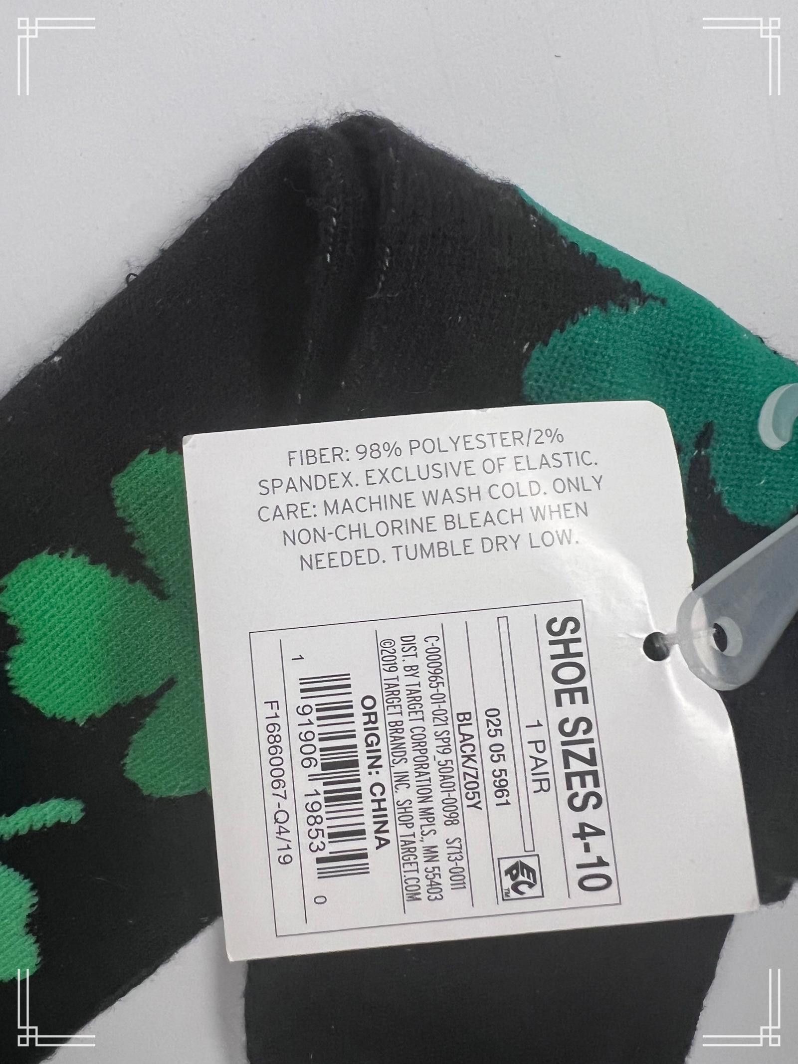 Designer Black Knee-High Shamrock Socks for St. Patrick's Day Size ONE SIZE - 6 Thumbnail