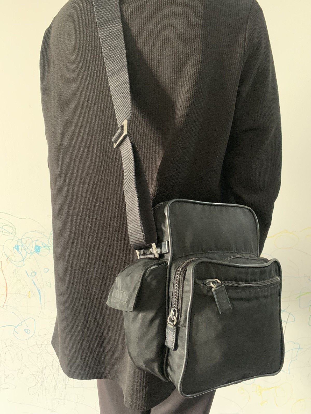 Prada × Vintage Vintage Prada Black Medium Sling Crossbody Bag Size ONE SIZE - 2 Thumbnail