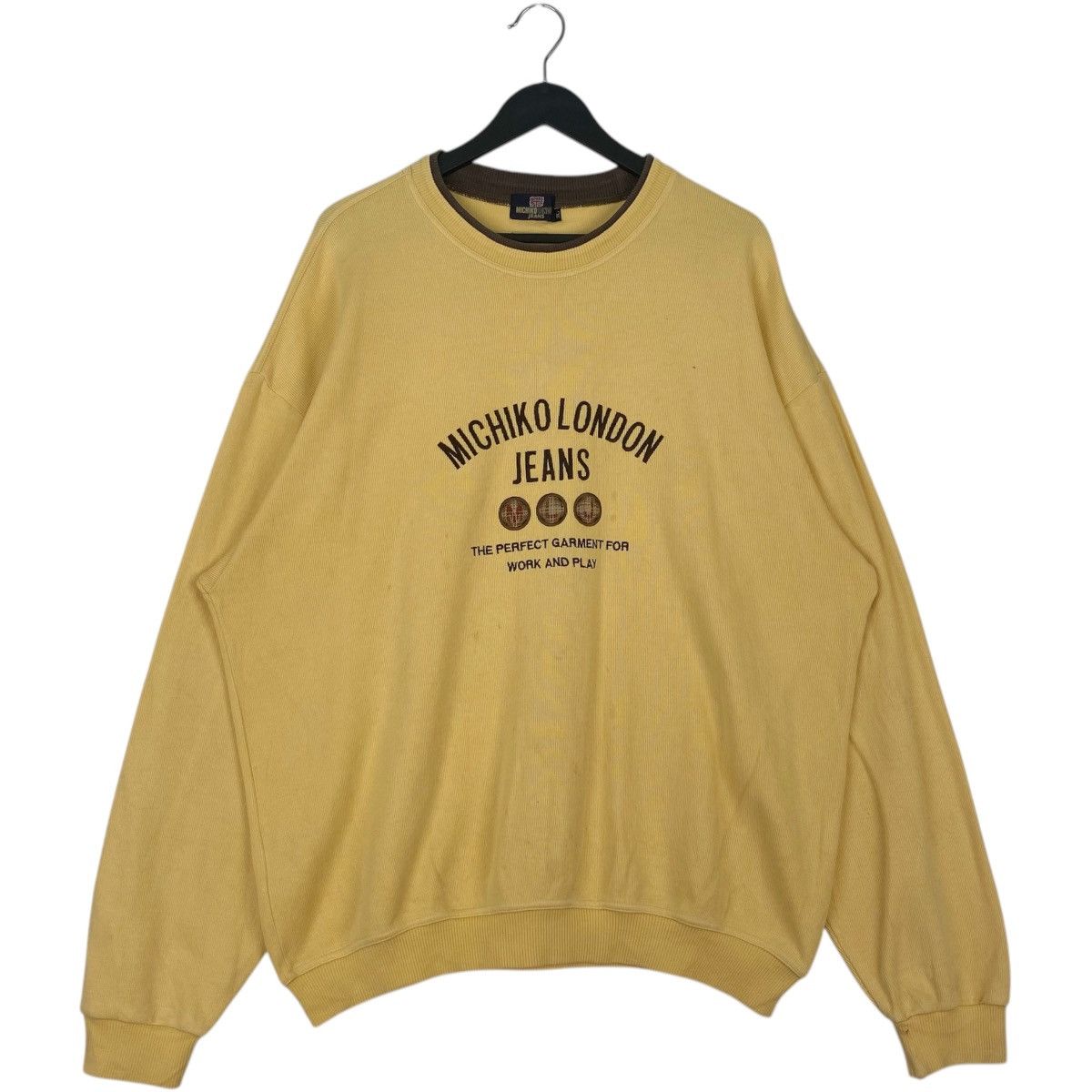 Vintage Vintage Michiko London Jeans Sweatshirt Crewneck Logo Yellow Size US L / EU 52-54 / 3 - 1 Thumbnail