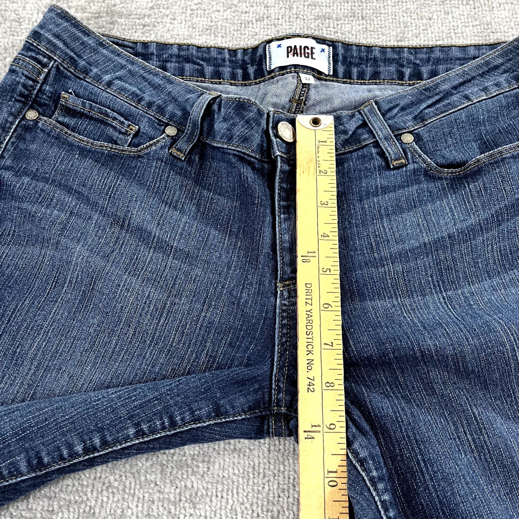 Paige PAIGE Jeans Women Size 32 Noah Flared Blue Denim Stretch Mid Rise 5-Pocket Jeans Womens Size 24" / US 00 / IT 34 - 6 Thumbnail