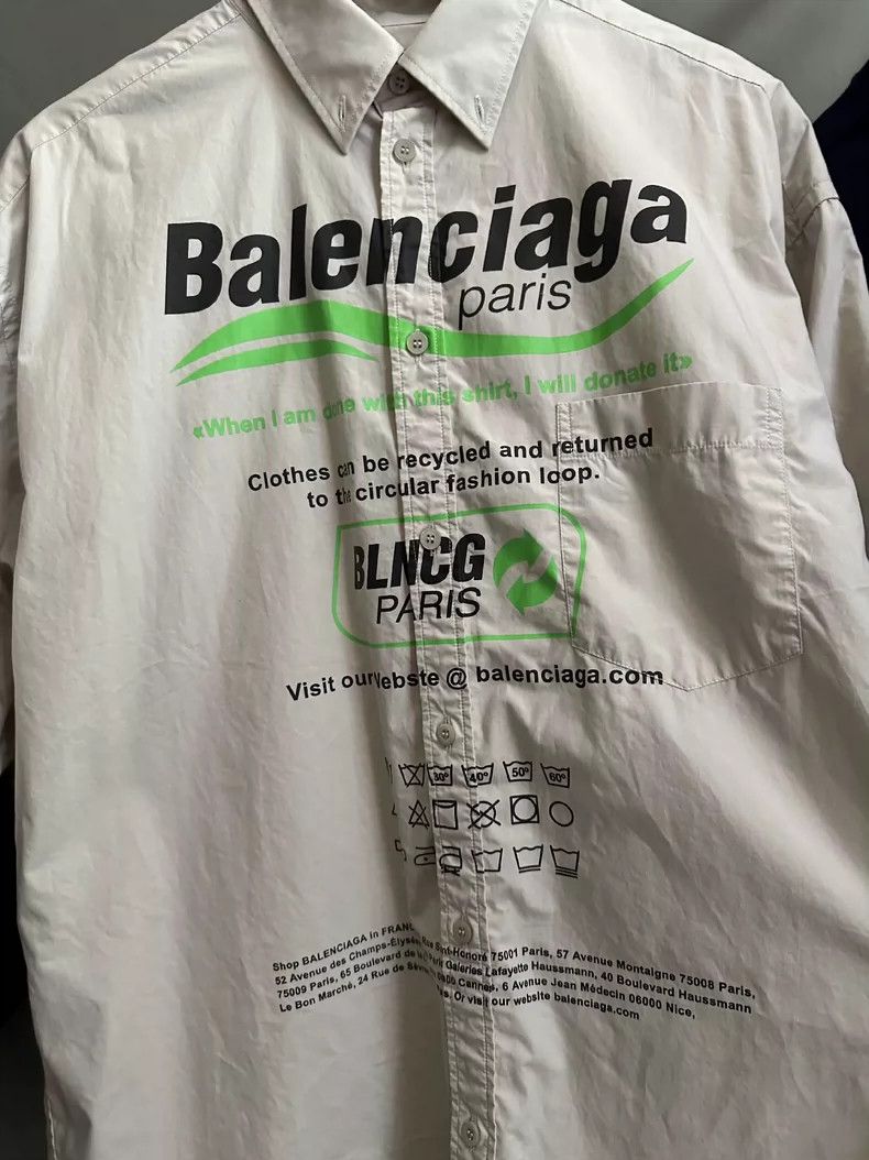 Balenciaga Balenciaga Sea wave environment-friendly short-sleeved shi Size US XS / EU 42 / 0 - 3 Thumbnail