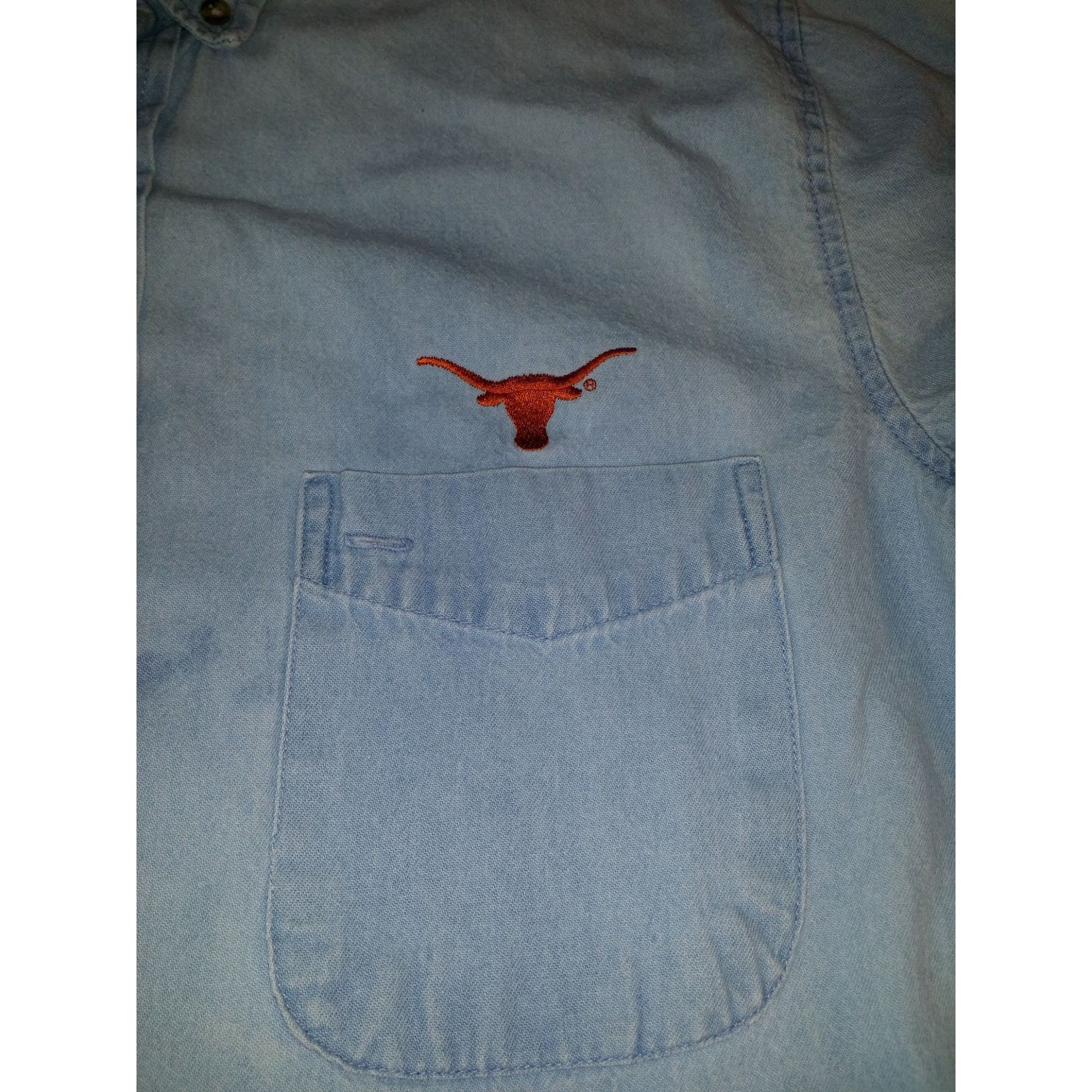 NCAA Texas Longhorns Button Up Shirt Men Sz S Blue Denim Orange A Size US S / EU 44-46 / 1 - 7 Thumbnail