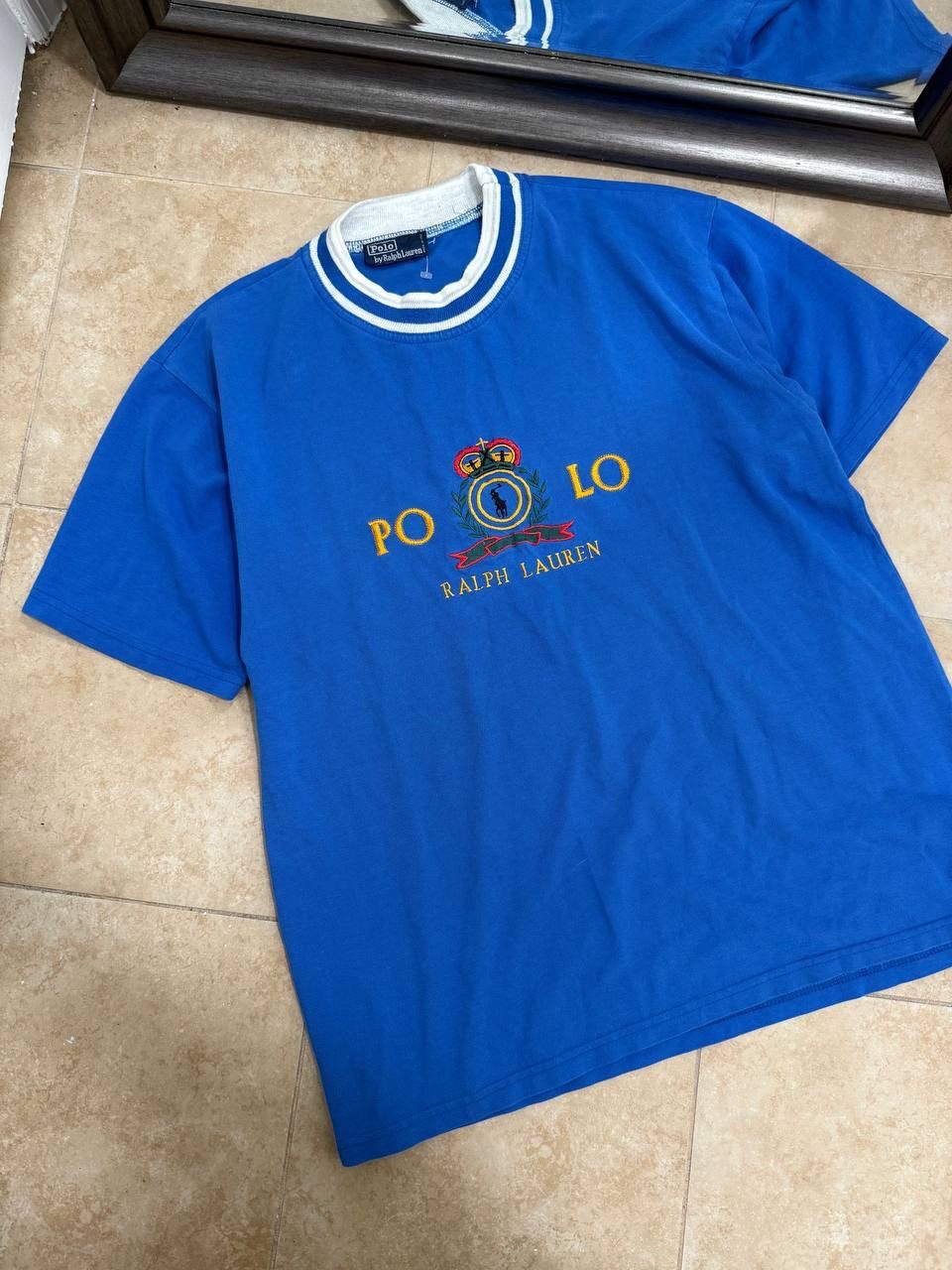 Polo Ralph Lauren Polo Ralph Lauren Vintage Blue T-Shirt Neck M size Size US M / EU 48-50 / 2 - 1 Thumbnail