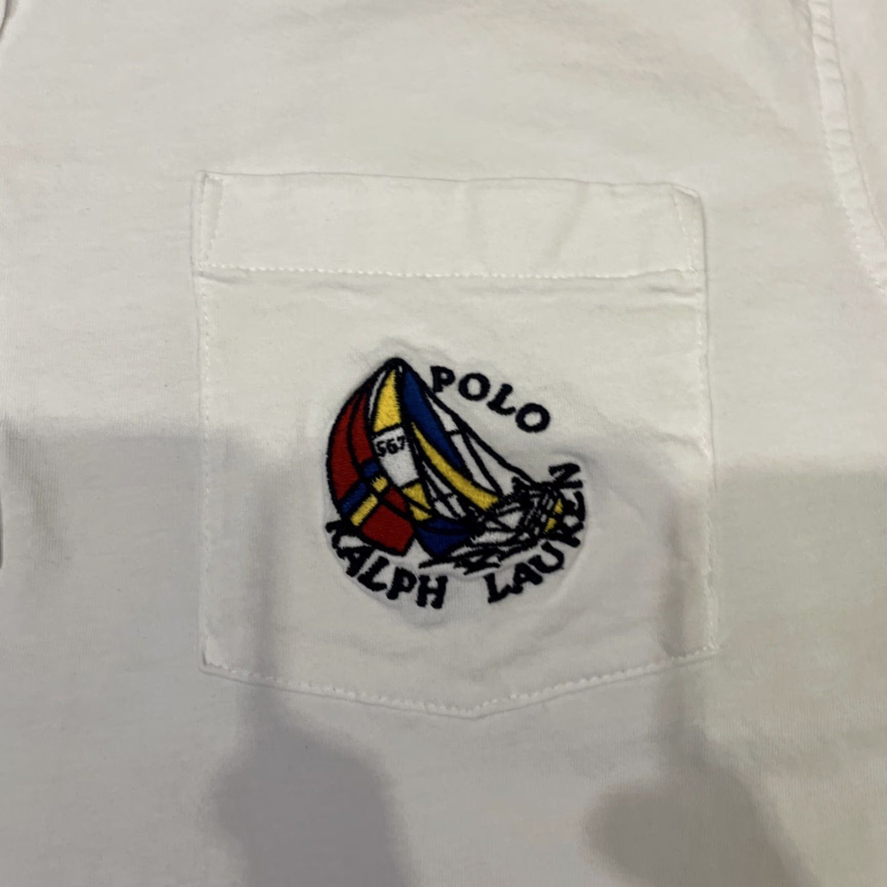Polo Ralph Lauren Polo Ralph Lauren Polo Shirt Sailboat Nautical Beach Patch White L Mens Regular Short Sleeve Button Collar Knit Cotton Size US L / EU 52-54 / 3 - 2 Thumbnail