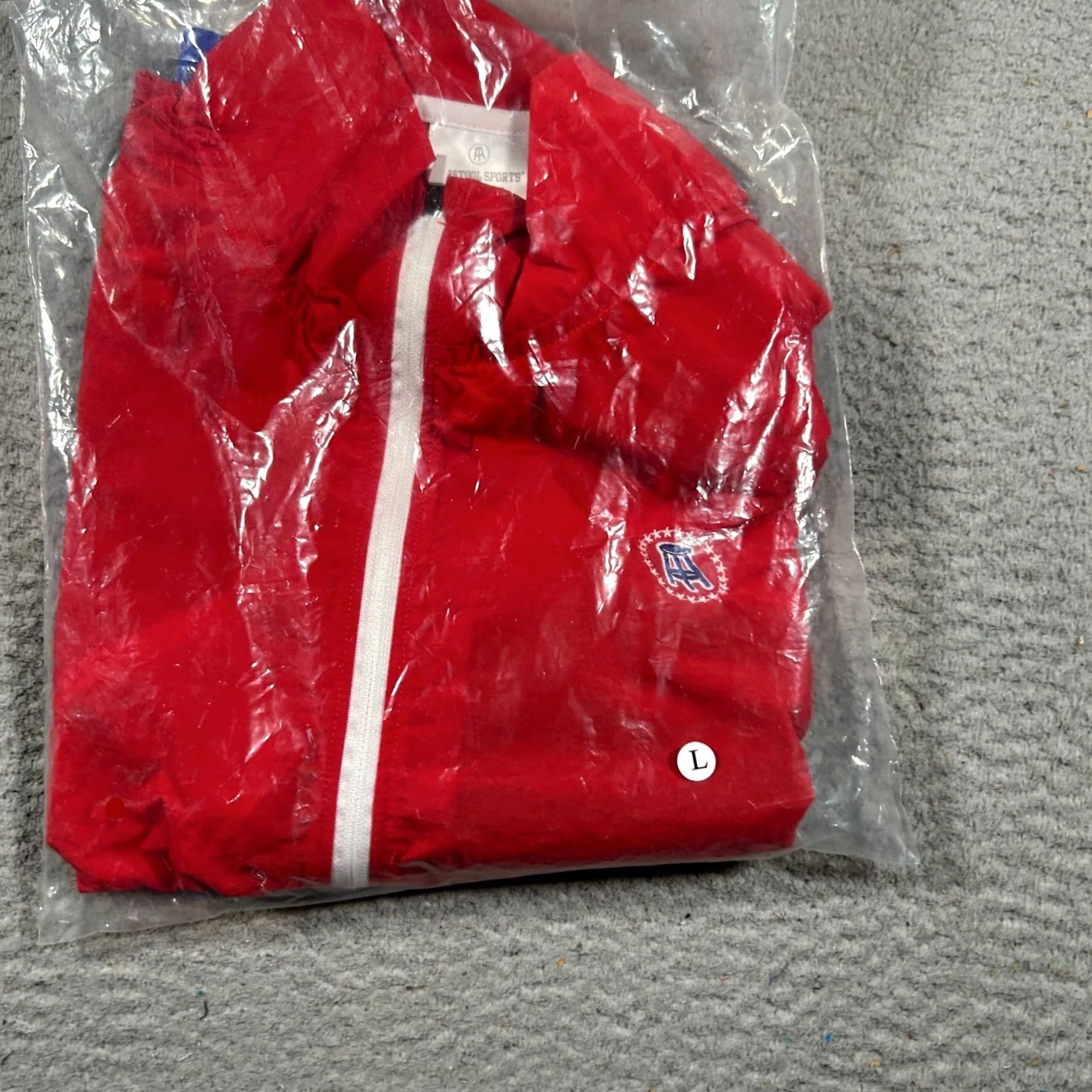 Vintage Barstool Sports Windbreaker Jacket Mens Large Red Blue Nylon Mock Neck Full Zip Size US L / EU 52-54 / 3 - 6 Thumbnail