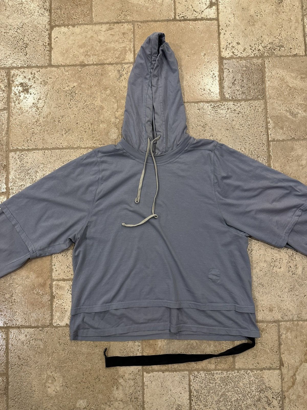Rick Owens Rick Owens DRKSHDW Stone/Blue Purple Layered Hustler Hoodie Size US L / EU 52-54 / 3 - 4 Thumbnail