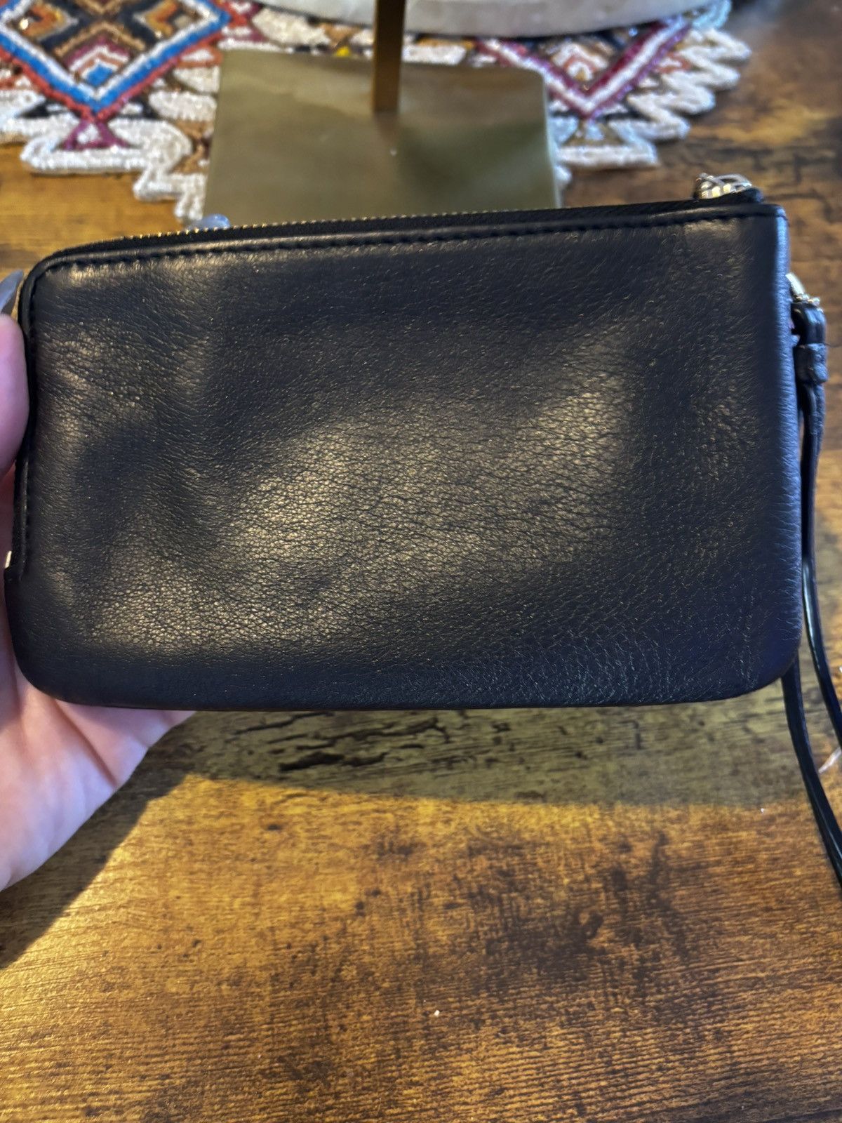 Coach Coach Black Leather Double Zip Wristlet Size ONE SIZE - 5 Thumbnail