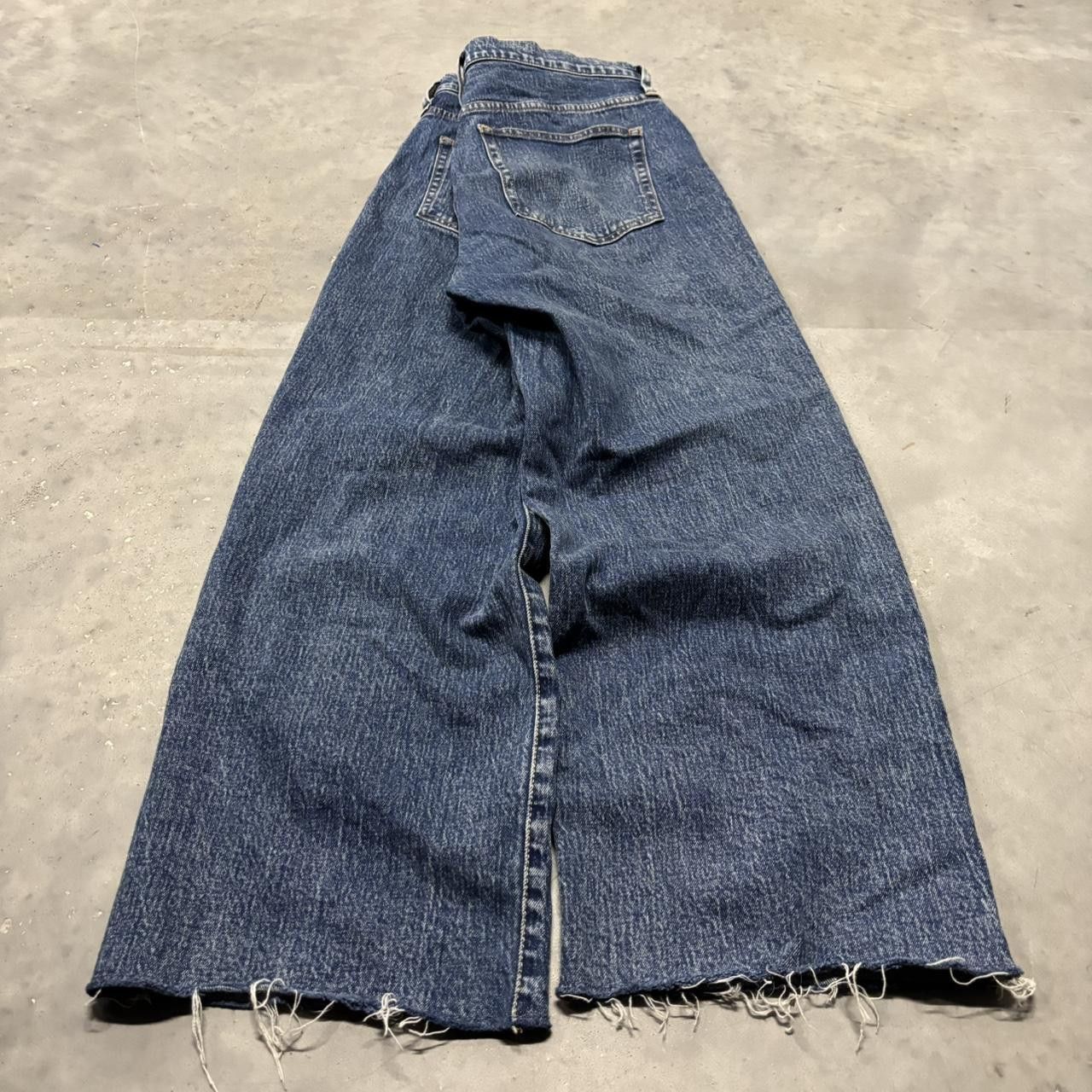 Japanese Brand × Vintage Crazy Vintage Y2K/2000s Baggy Dark Wash Grunge Denim Jeans! Size US 33 - 4 Thumbnail