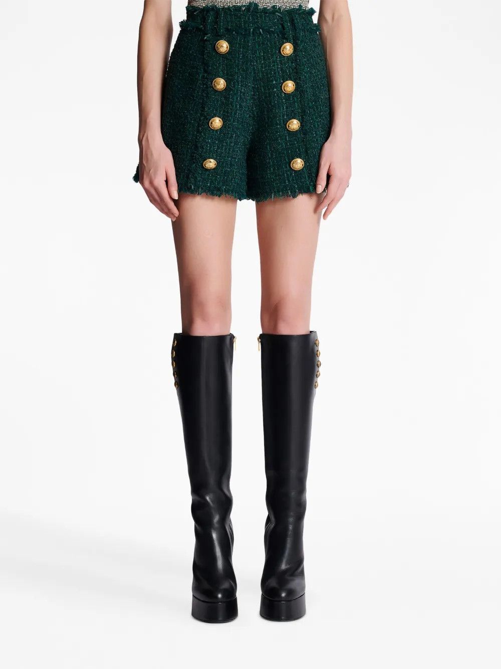 Balmain o1y0625 Short in Dark Green Size 30" / US 8 / IT 44 - 3 Thumbnail