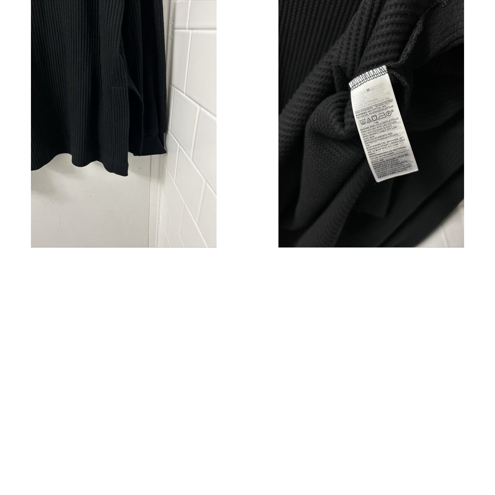 Gap Gap Womens M Black Thermal Waffle Knit Turtleneck Pullover Sweater NWT Size M / US 6-8 / IT 42-44 - 9 Thumbnail