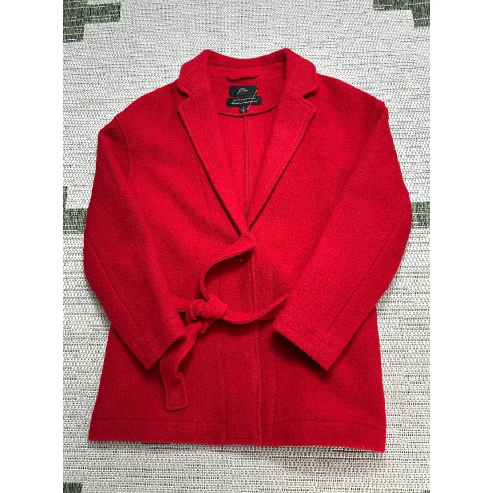 J.Crew J.CREW Coat Womens S Red Wool Pea Coat Short Length Long Sleeve Button Closure Casual Winter Fall Regular Fit Size S / US 4 / IT 40 - 2 Thumbnail