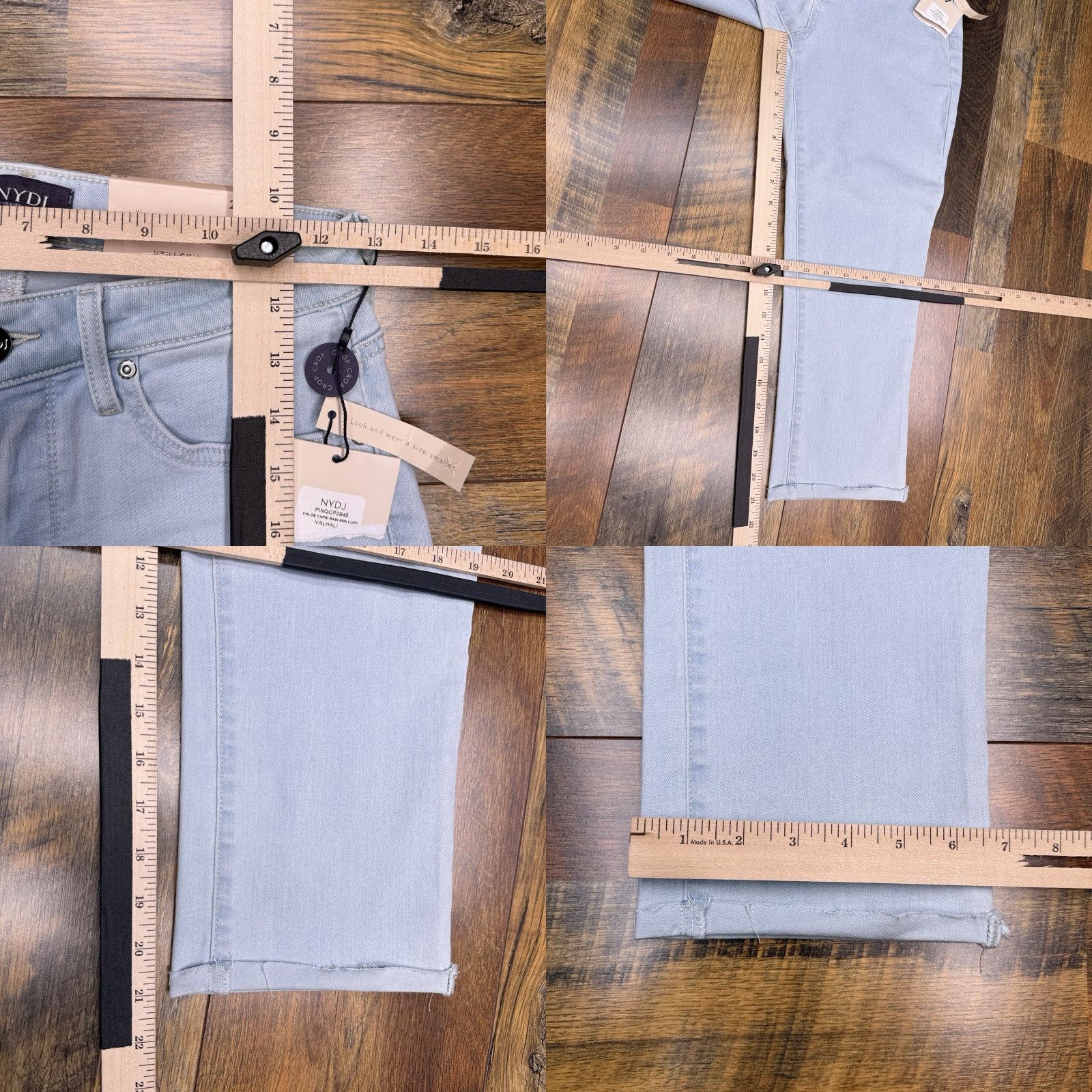 NYDJ NYDJ Chloe Capri Jeans Womens 2P Petite Blue Cuffed Stretch New Denim 5-Pocket Jeans Womens Petite Size 26" / US 2 / IT 38 - 9 Thumbnail