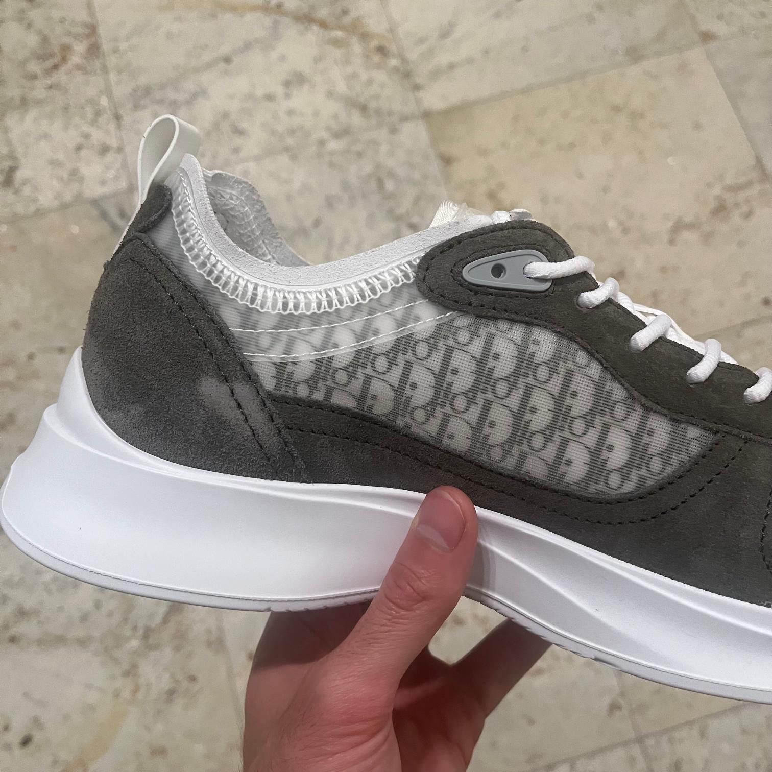 Dior o1rshd1 B25 Runner Suede Oblique Mesh Sneakers White/Green Size US 11 / EU 44 - 5 Thumbnail