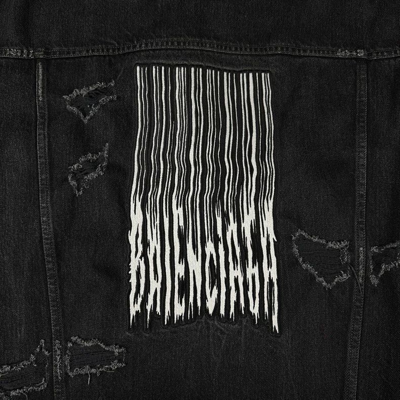 Balenciaga Balenciaga Black Embroidered Denim Jacket Size US M / EU 48-50 / 2 - 5 Thumbnail
