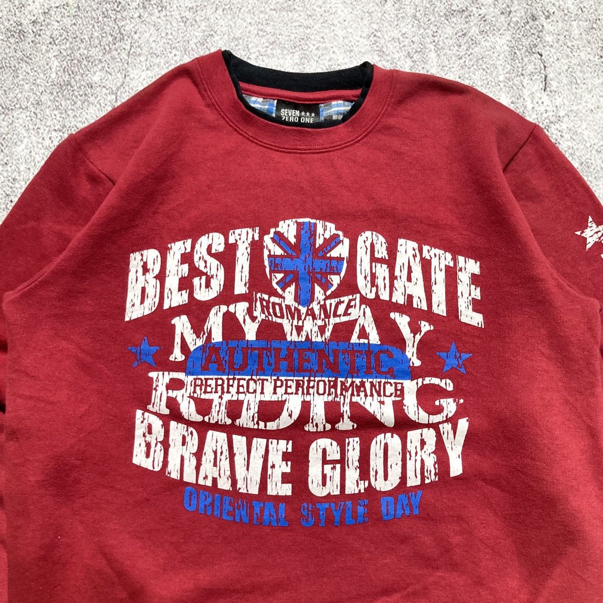 Japanese Brand 2000s Seven Zero One Poem Logo Punk Style Crewneck Red Size US M / EU 48-50 / 2 - 2 Thumbnail