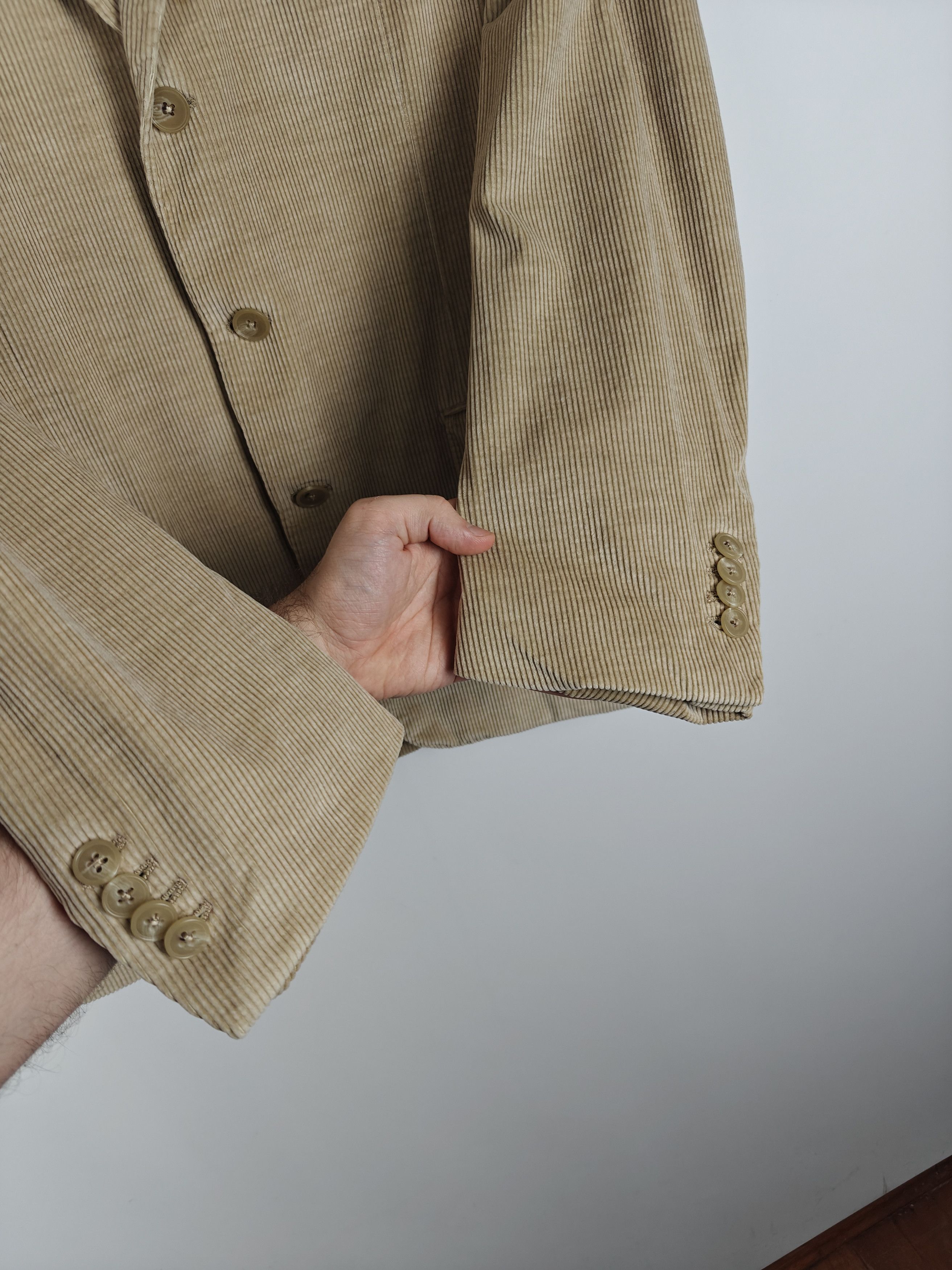 Ermenegildo Zegna Ermenegildo Zegna Corduroy Blazer Jacket Cashco Beige IT50R Size 40R - 6 Thumbnail
