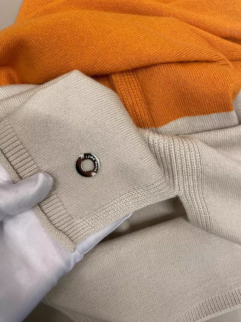 Loro Piana Loro Piana Orange Colorblock Cashmere Sweater- Size US M / EU 48-50 / 2 - 7 Thumbnail