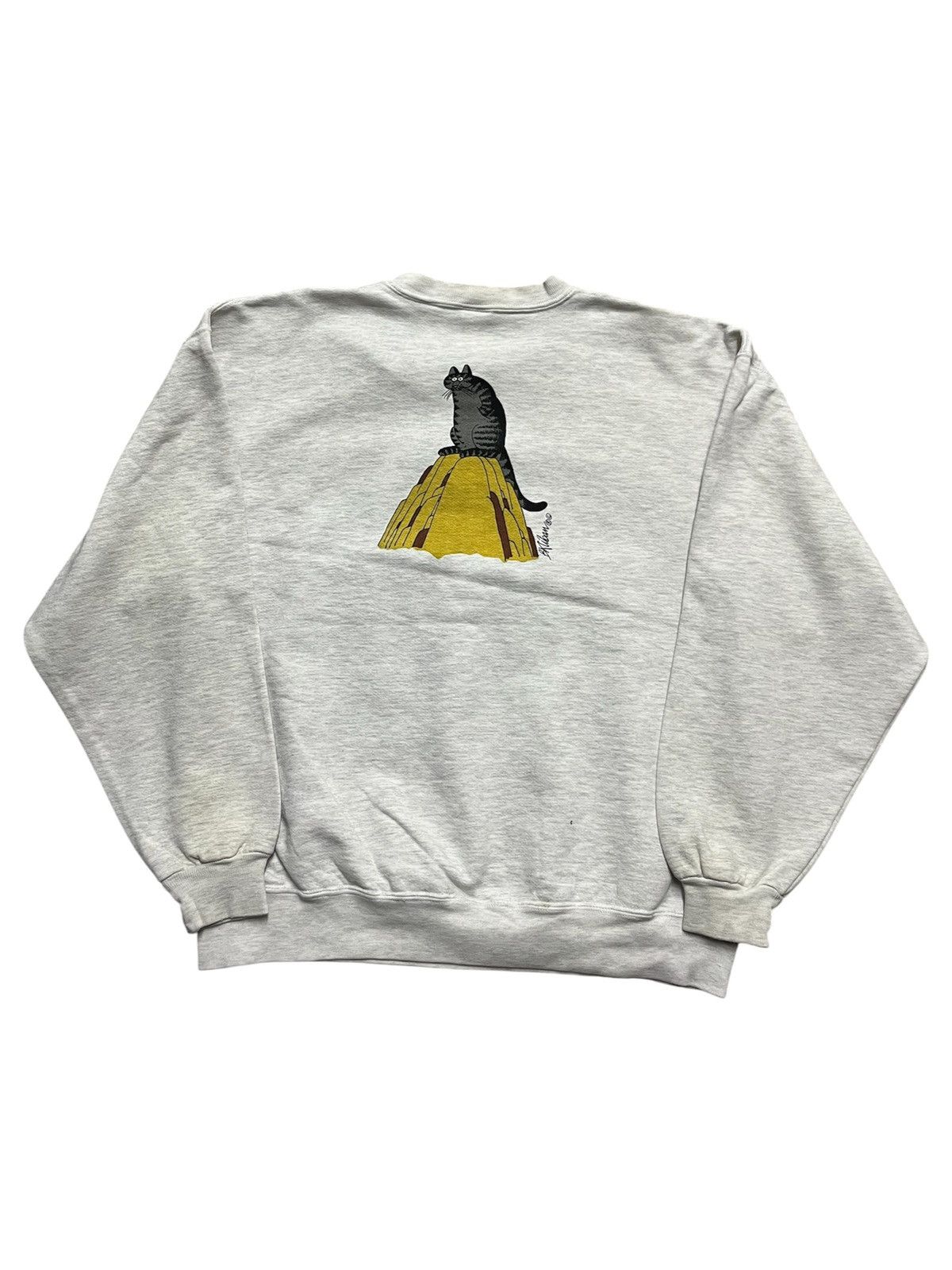Vintage 90s Bkliban Hawaii Hiking Cat Crewneck Sweatshirt Size US M / EU 48-50 / 2 - 2 Thumbnail