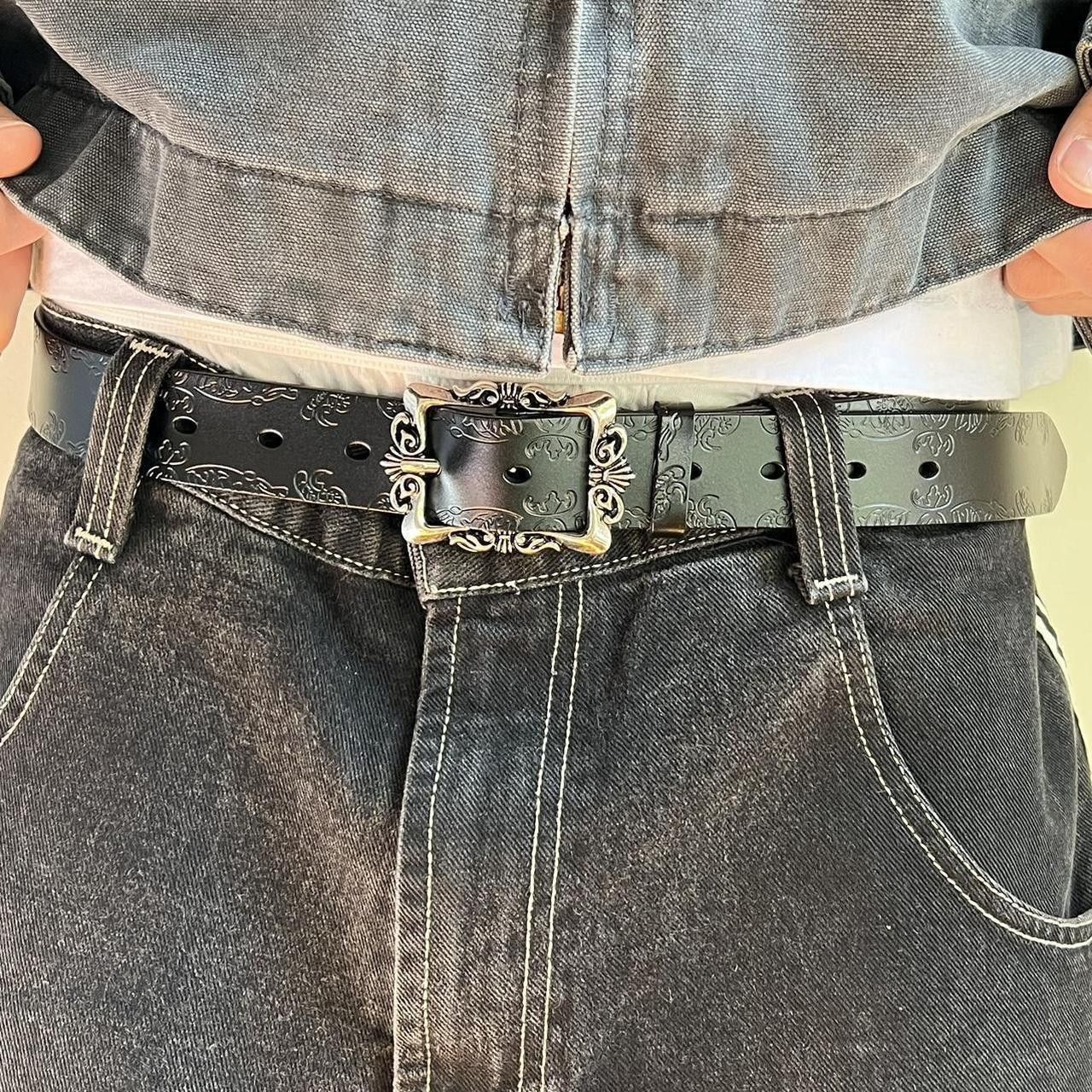 Cowboy Equipment × Vintage vintage style black american western floral design belt Size ONE SIZE - 5 Thumbnail