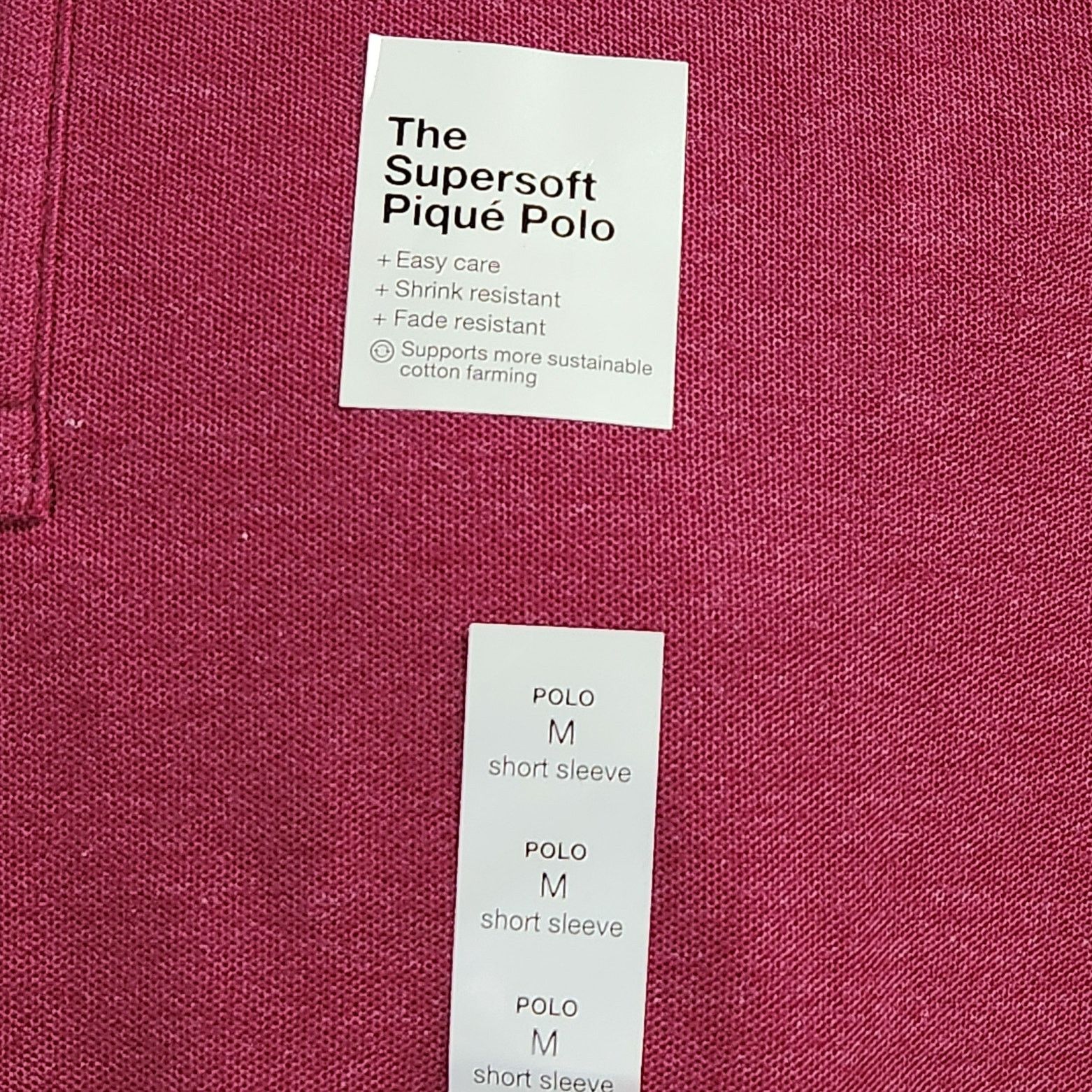 Other Sonoma Burgundy Supersoft Pique Polo Medium New With Tags Size US M / EU 48-50 / 2 - 2 Thumbnail