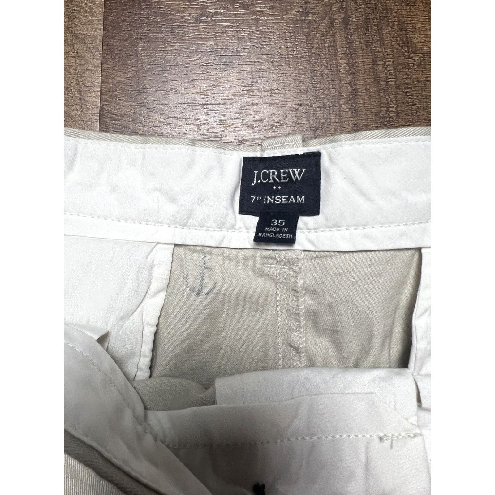 J.Crew J.CREW Shorts Mens 35 Beige Anchors Cotton 7” Inseam Nautical Pockets Size US 35 - 4 Thumbnail