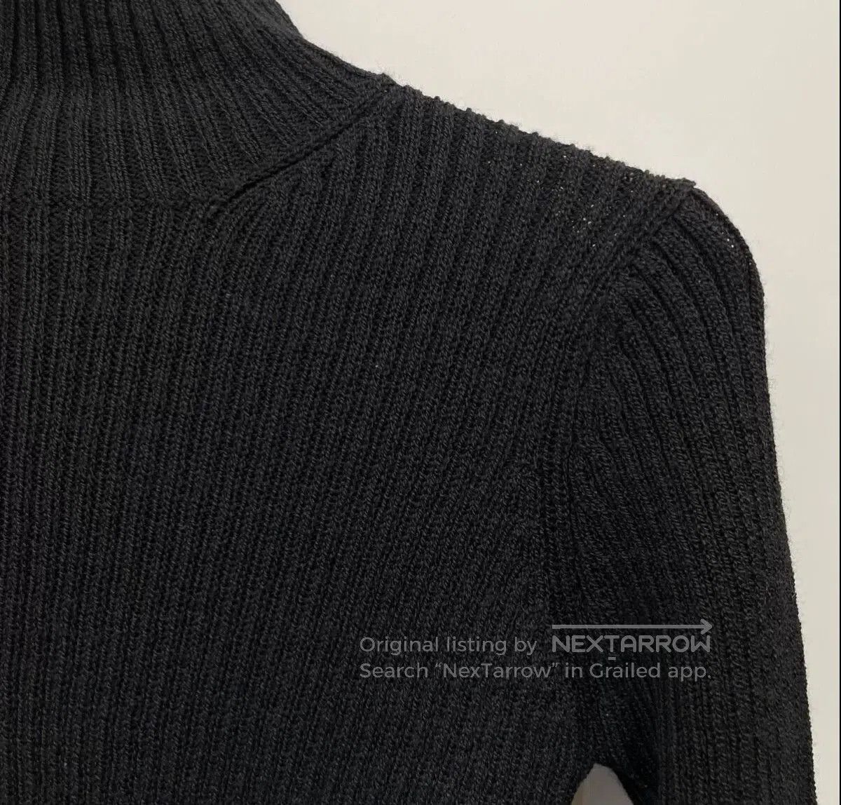 Yohji Yamamoto Y's Wise Black Wool Turtleneck Knit Top. Size M / US 6-8 / IT 42-44 - 3 Thumbnail