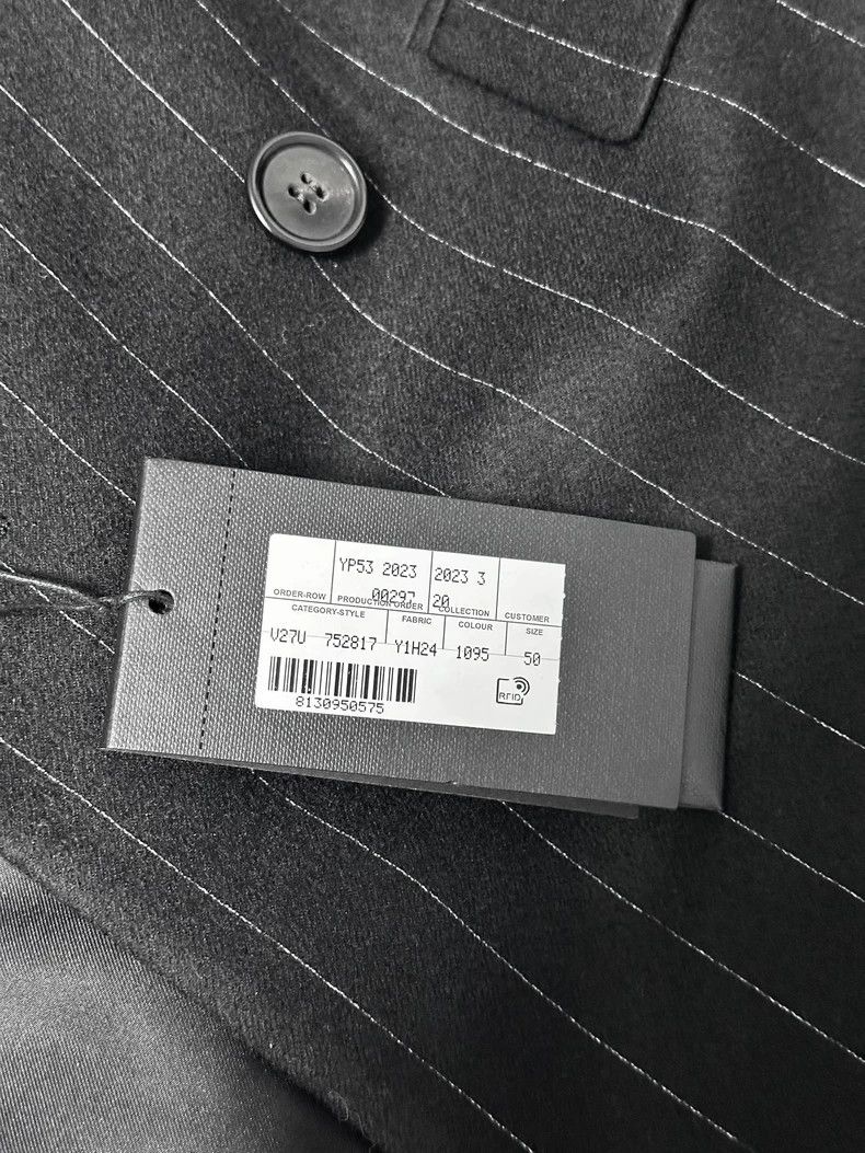 Saint Laurent Paris saint Laurent paris23fw Shoulder Pad Wool Stripe blazer 25 Size 50R - 5 Thumbnail