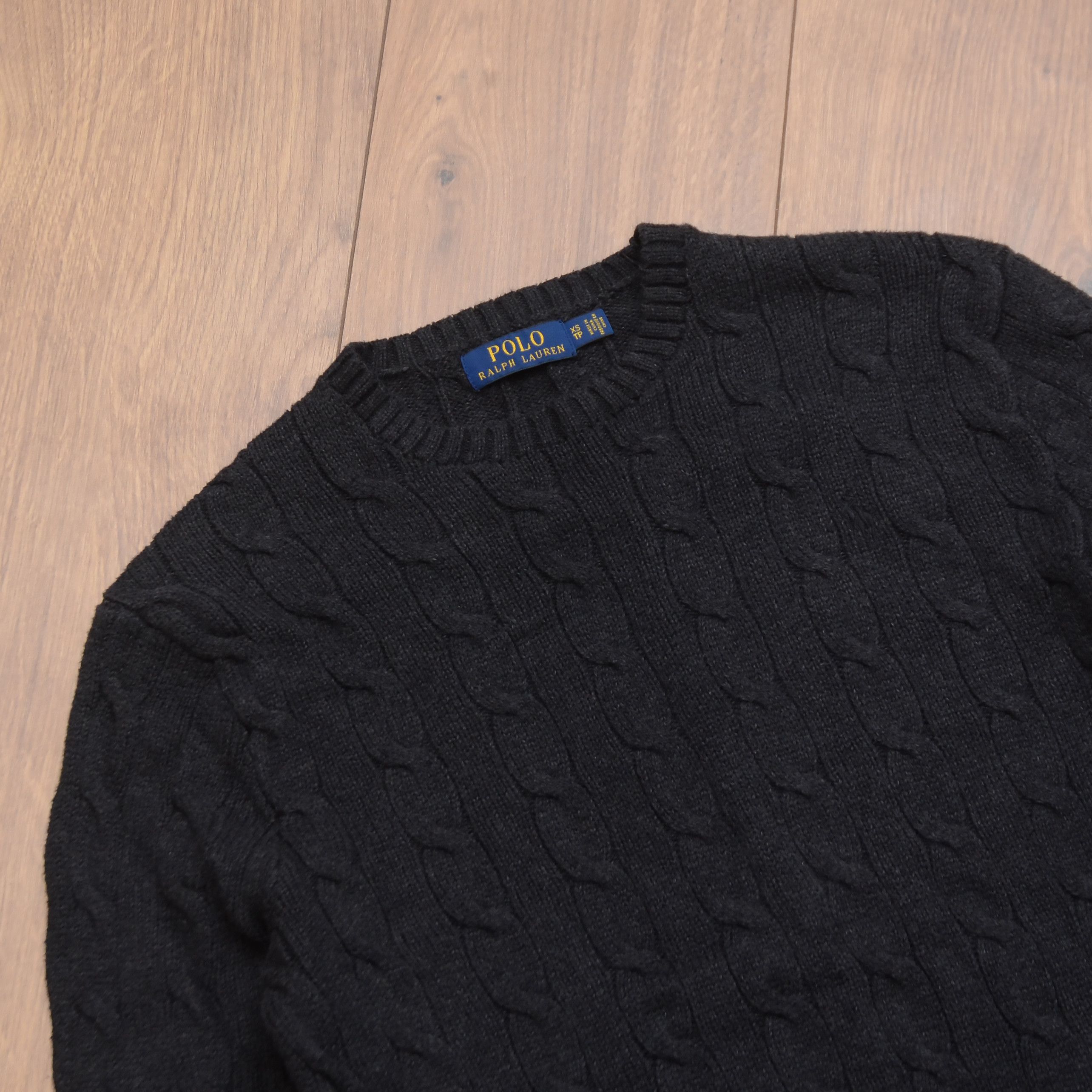 Polo Ralph Lauren Polo Ralph Lauren Unisex Black Cable Knit Sweater Jumper Size US XS / EU 42 / 0 - 9 Thumbnail
