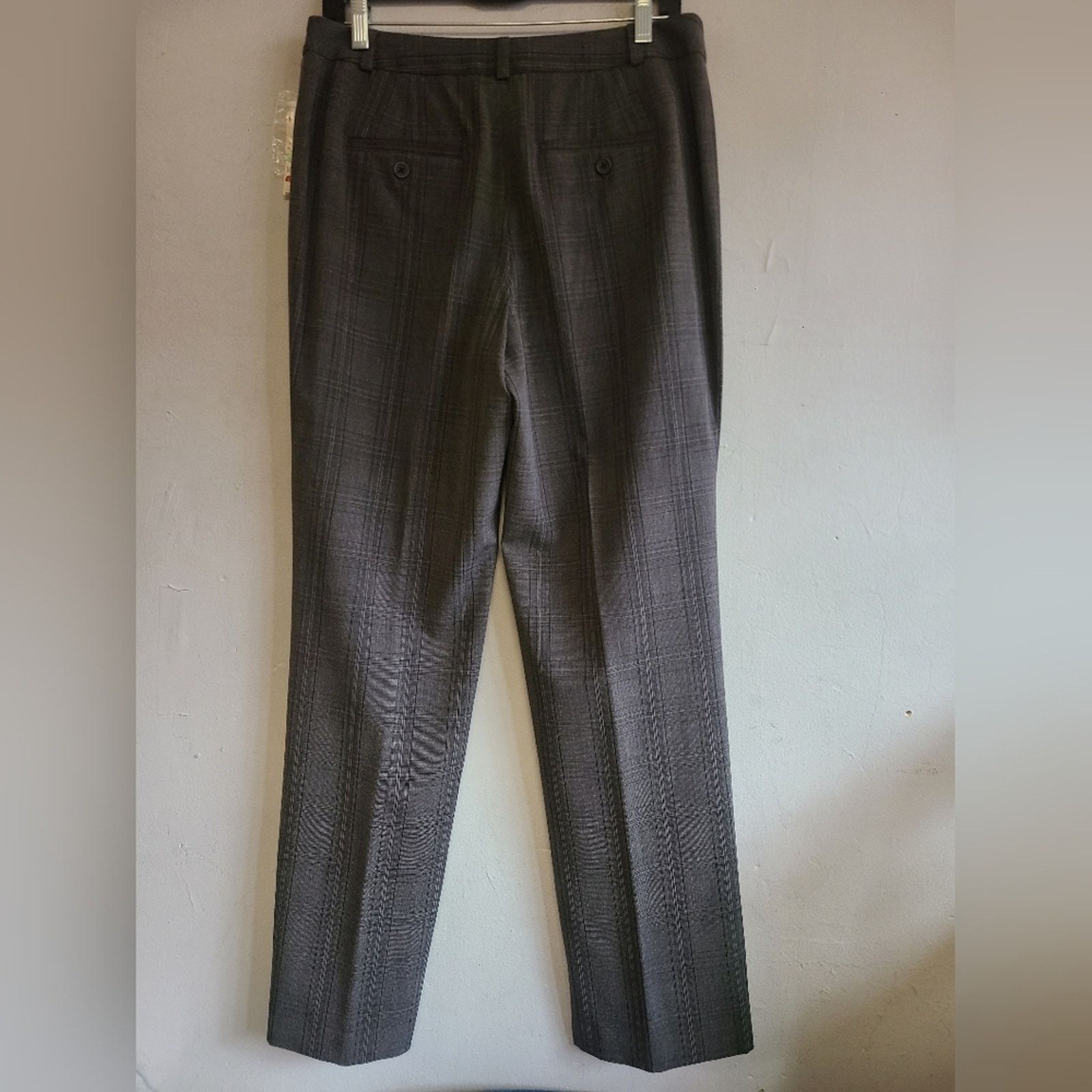 Other NEW women's 8 black dark gray plaid dressy pants Size 30" / US 8 / IT 44 - 6 Thumbnail